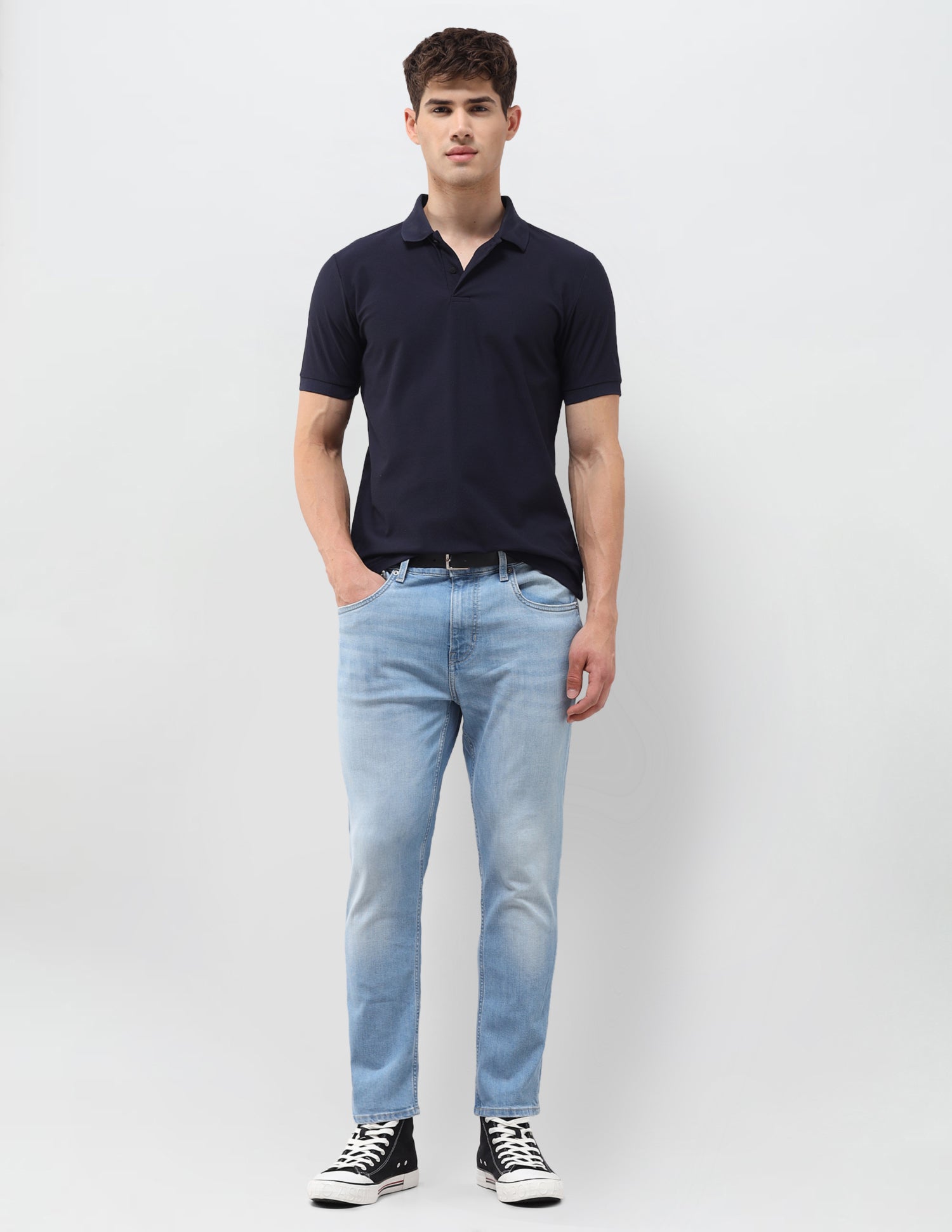 Cole Comfort Cropped Fit Blue Jeans Light Blue - U.S. Polo Assn. India | Large