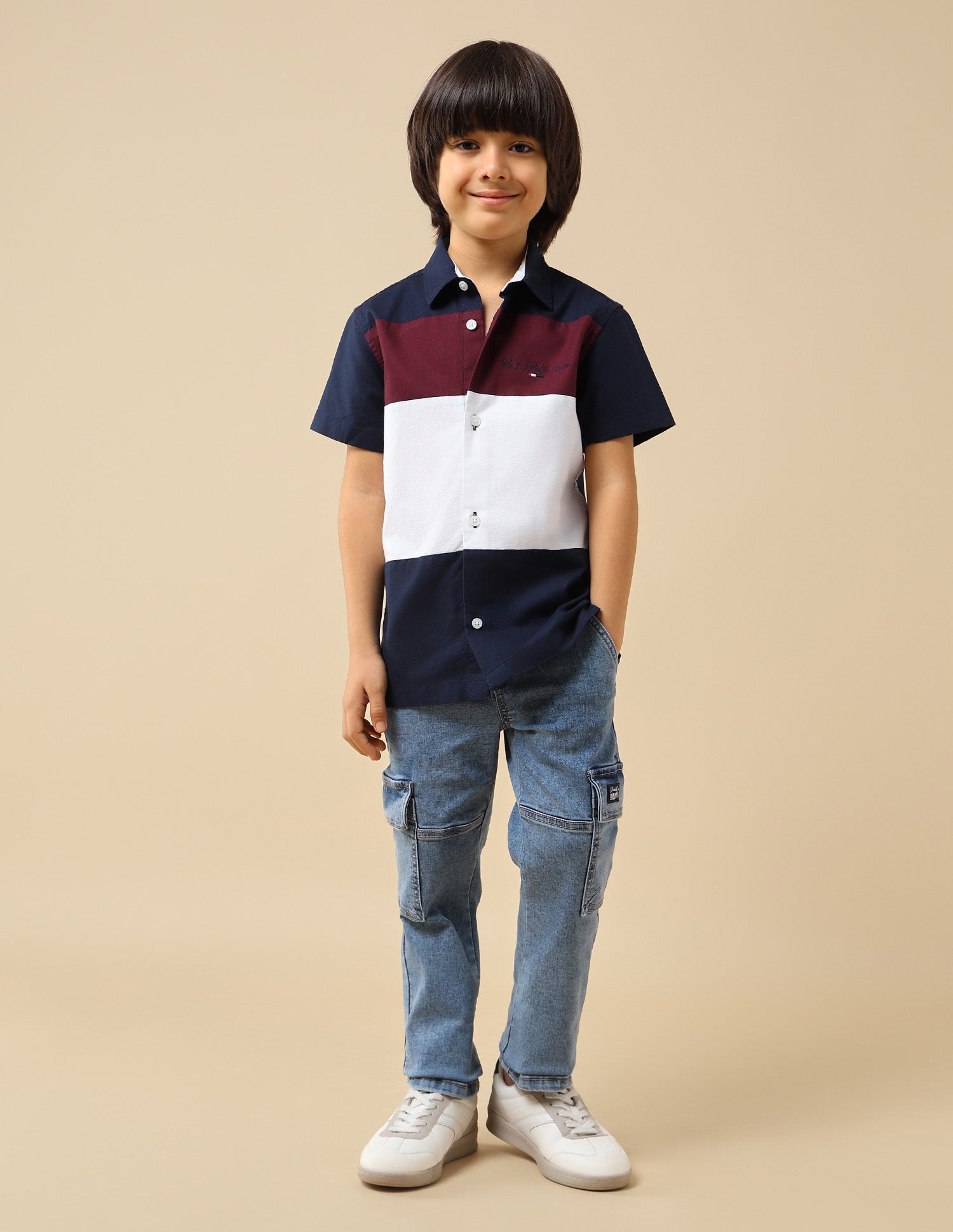 Boys Colourblocked Oxford Shirt Navy - U.S. POLO ASSN. | Large