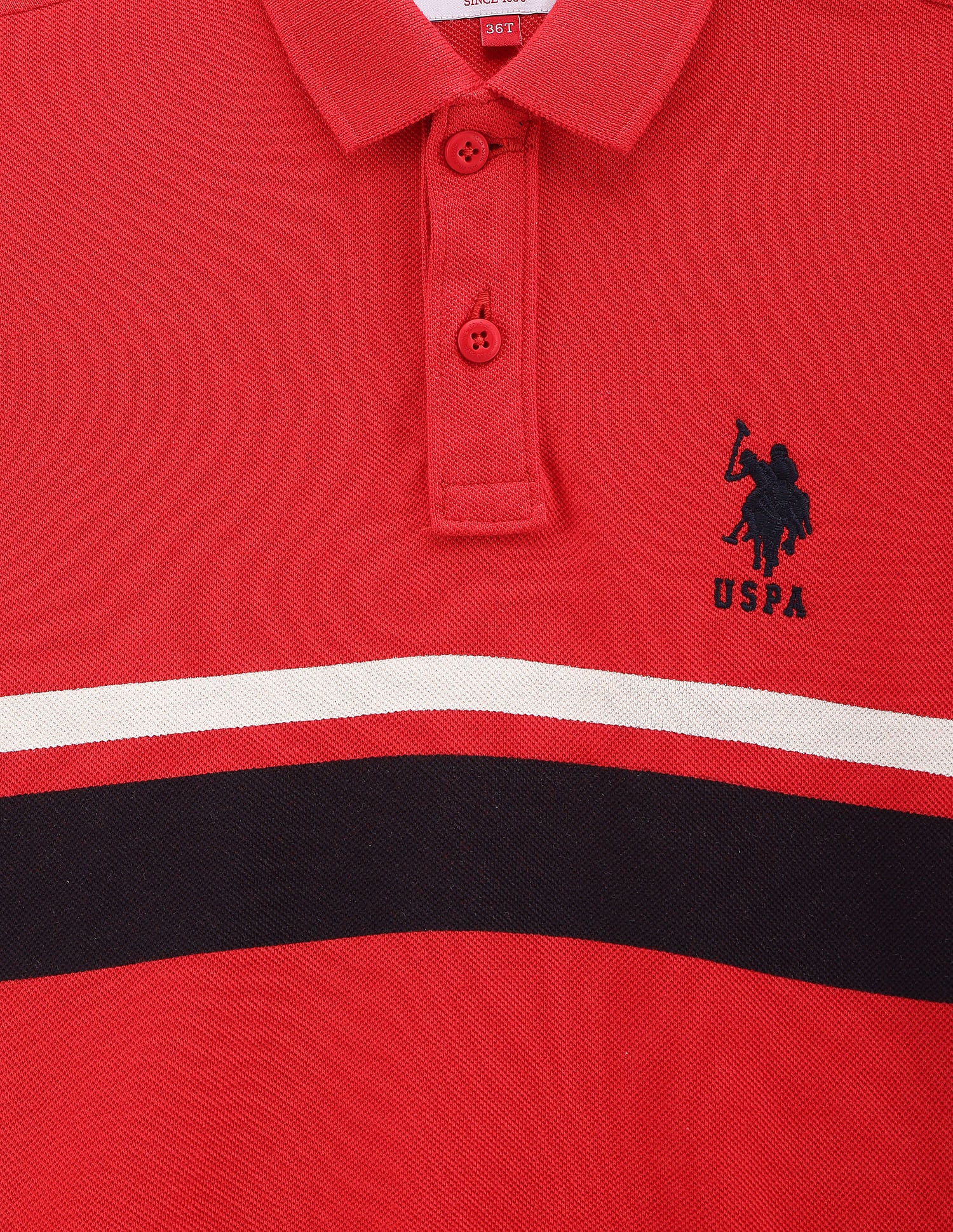 Boys Contrast Stripe Polo Shirt Red - U.S. POLO ASSN. | Large