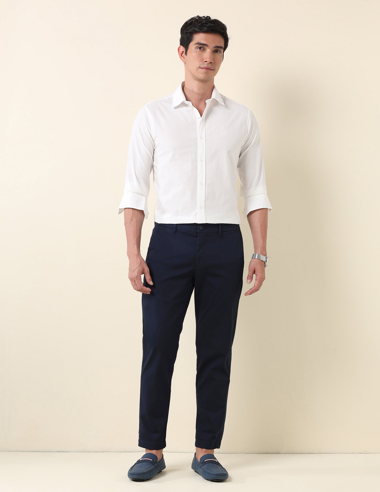 Vertical Striped Tailored Fit Shirt White - U.S. POLO ASSN. | Large