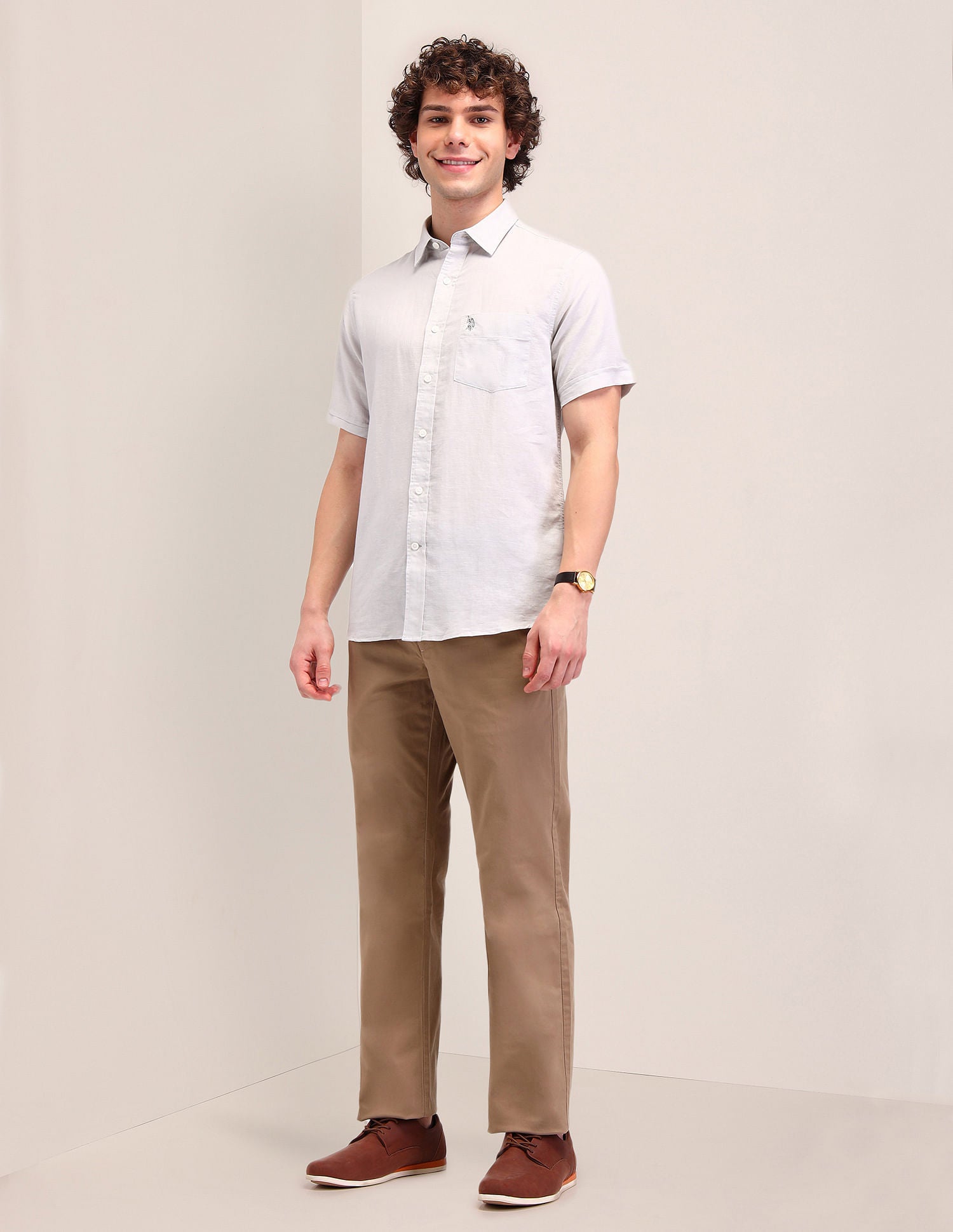 Poplin Tailored Fit Shirt White - U.S. Polo Assn. India | Large