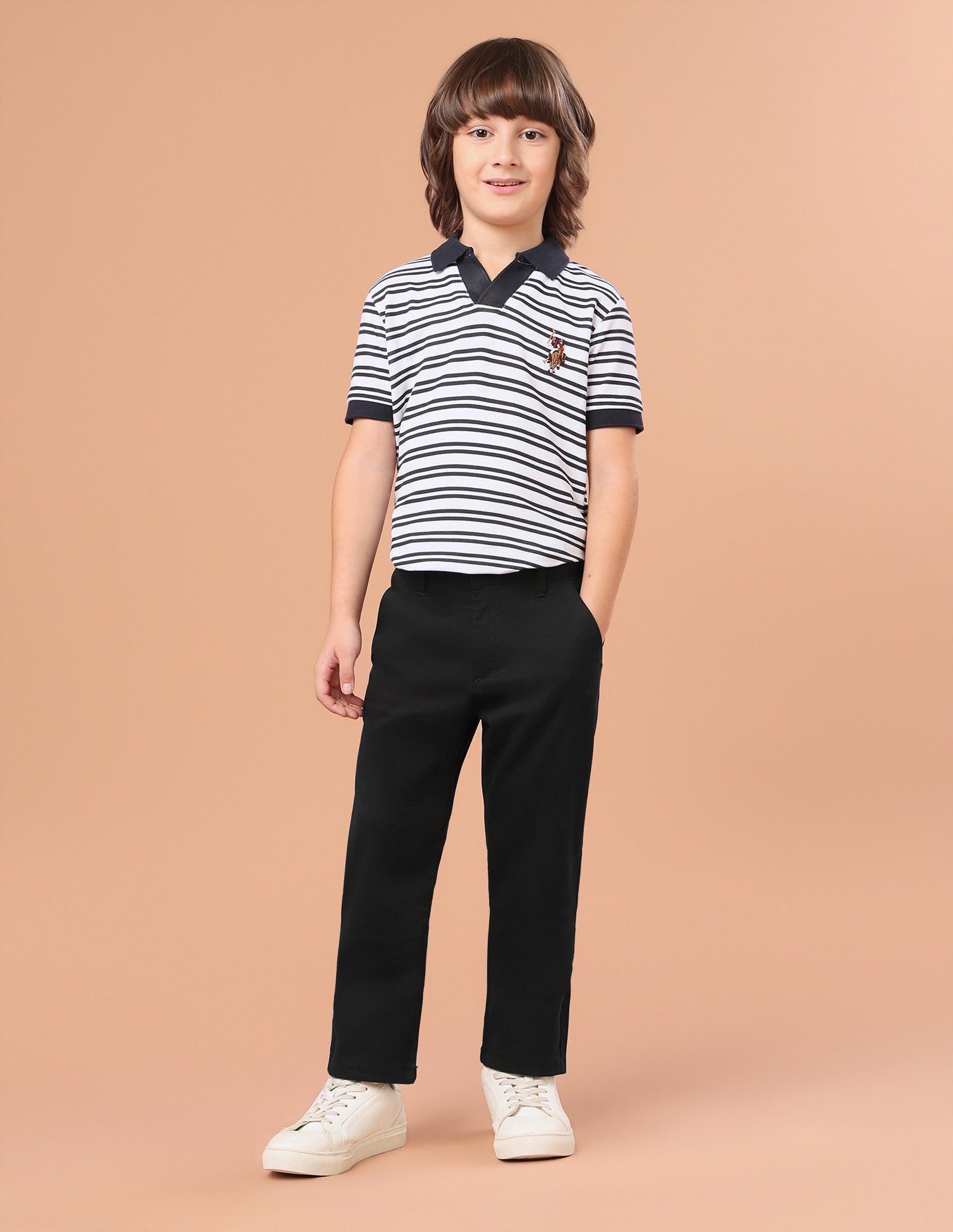 Twill Slim Fit Chinos Black - U.S. Polo Assn. India | Large
