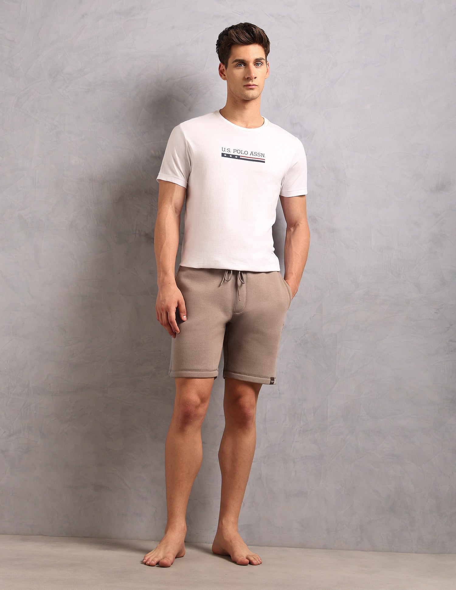 Cotton Terry OES10 Lounge Shorts - Pack Of 1 Light Brown - U.S. POLO ASSN. | Large