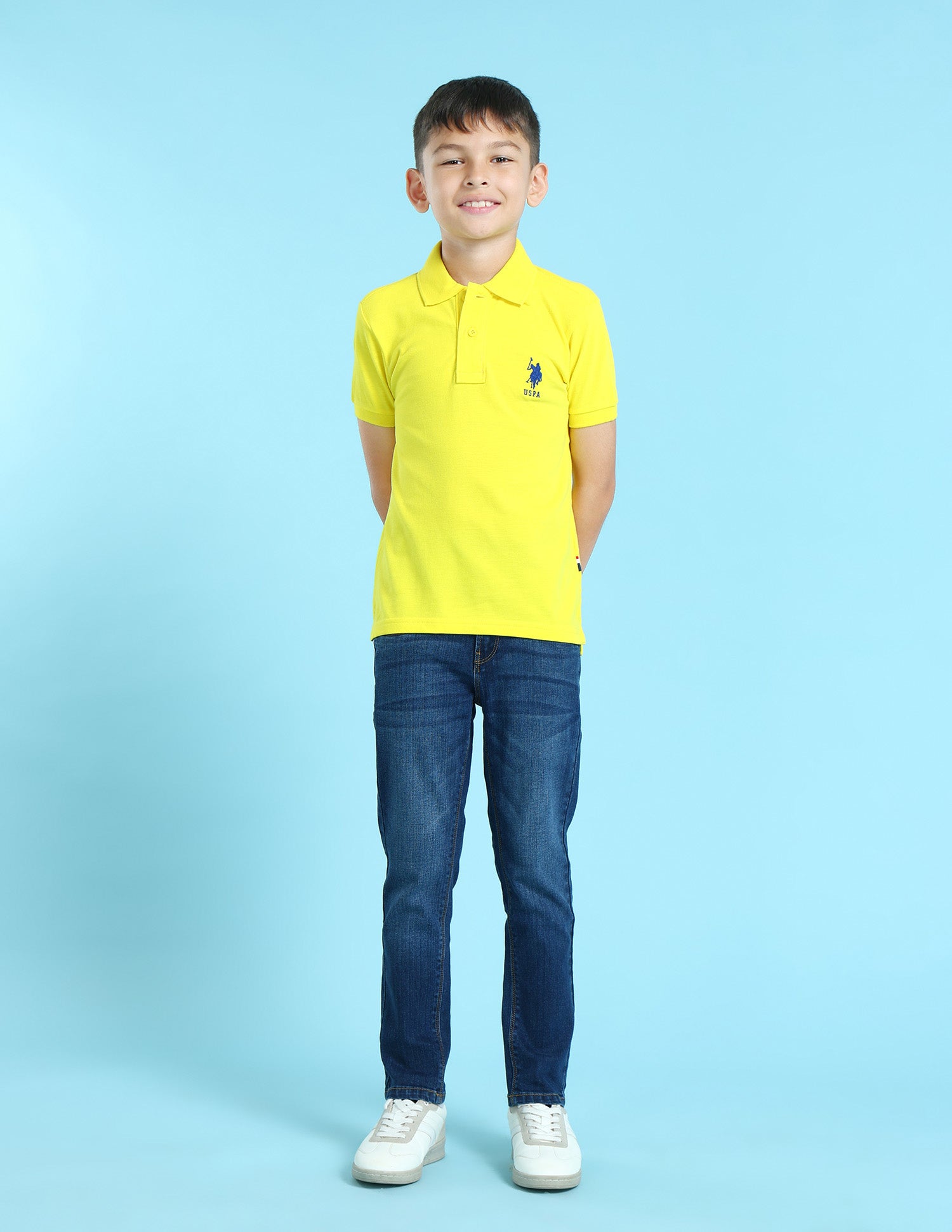 Cotton Pique Solid Polo Shirt Yellow - U.S. POLO ASSN. | Large