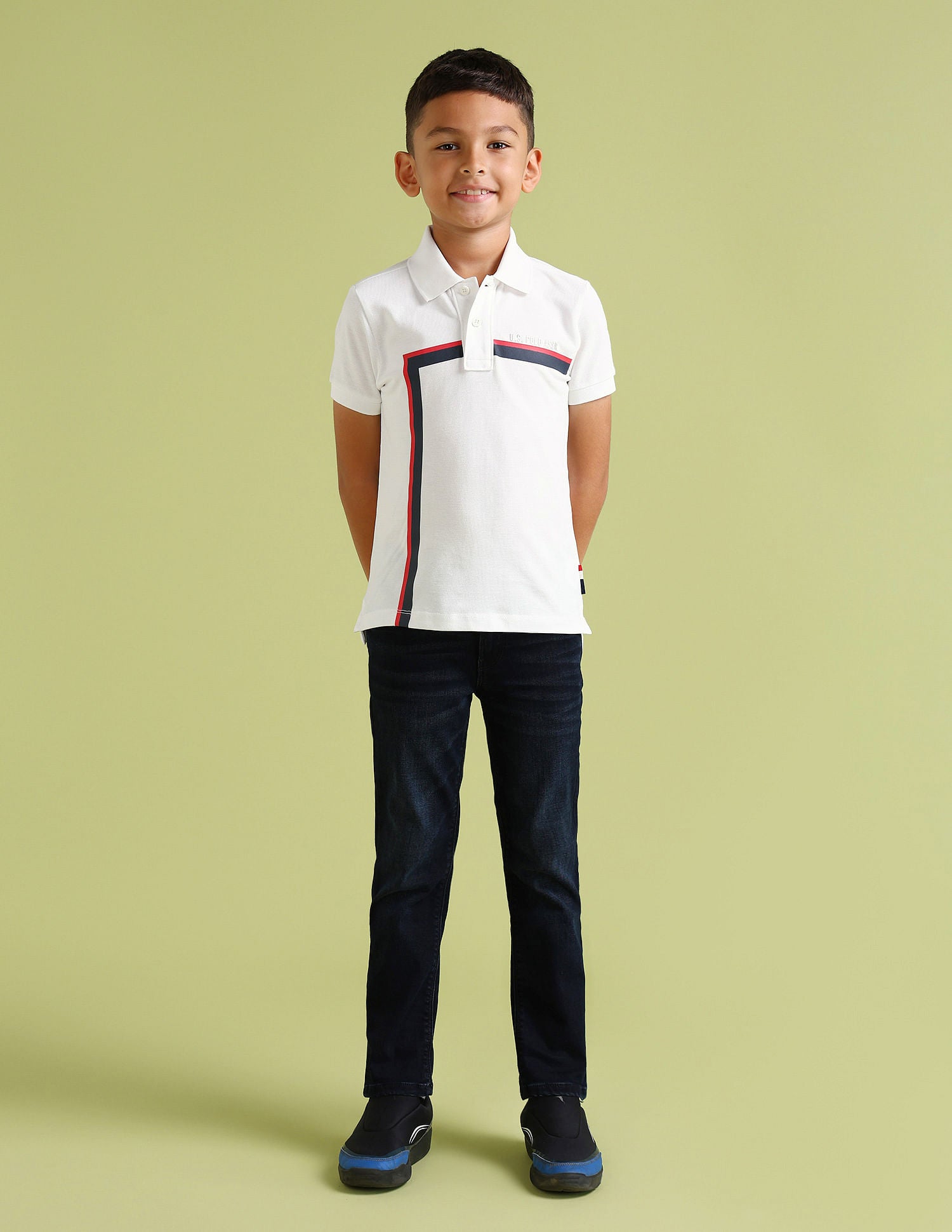 Regular fit Striped Polo Shirt White - U.S. Polo Assn. India | Large