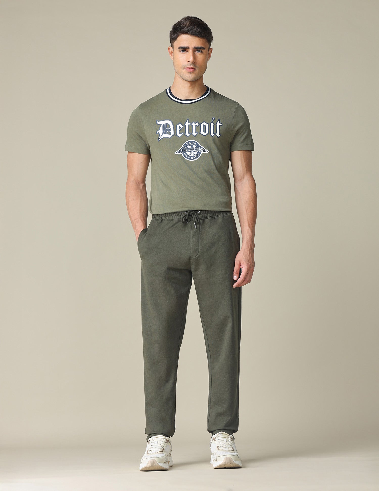 Muscle Fit Typographic Printed T-Shirt Green - U.S. POLO ASSN. | Large