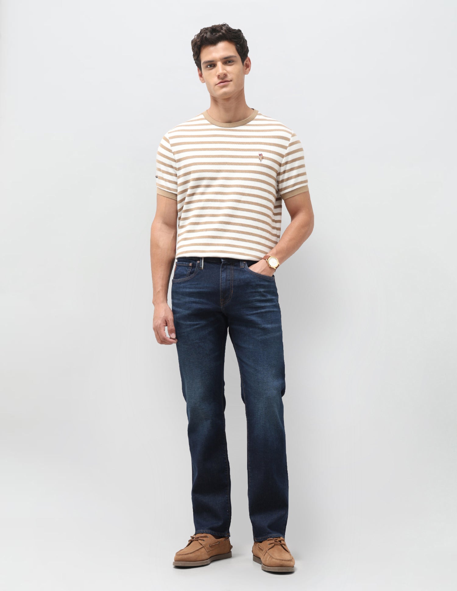 Harold Slim Straight Fit Blue Jeans Mid Blue - U.S. Polo Assn. India | Large