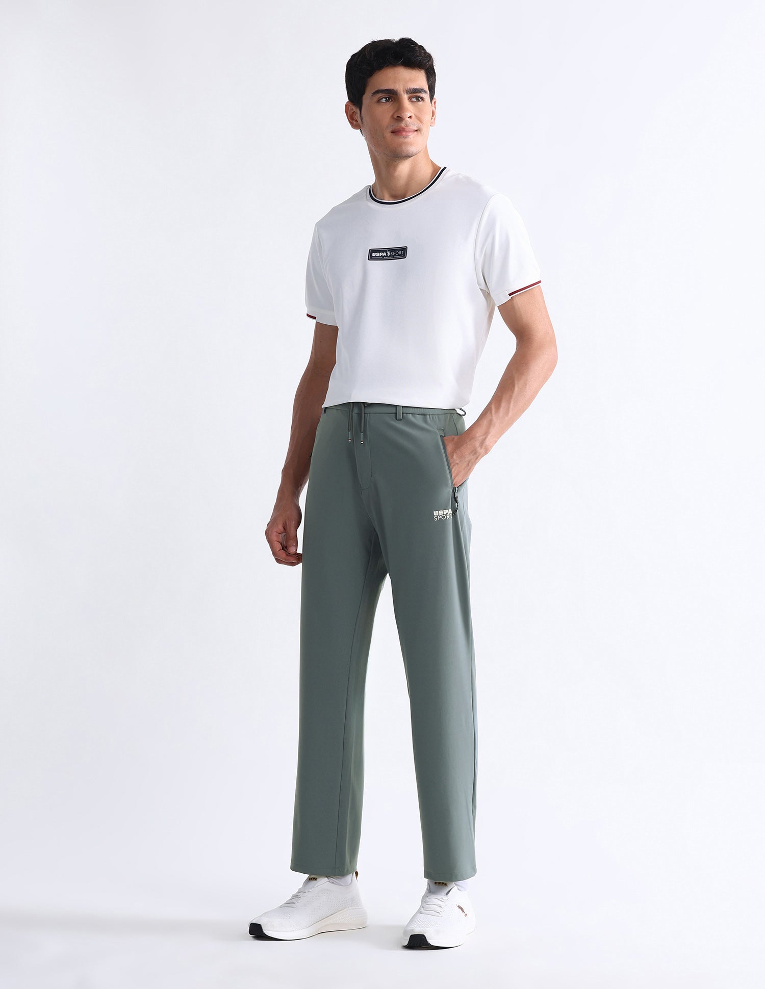 Slim Fit Solid Active Track Pants Dark Green - U.S. POLO ASSN. | Large