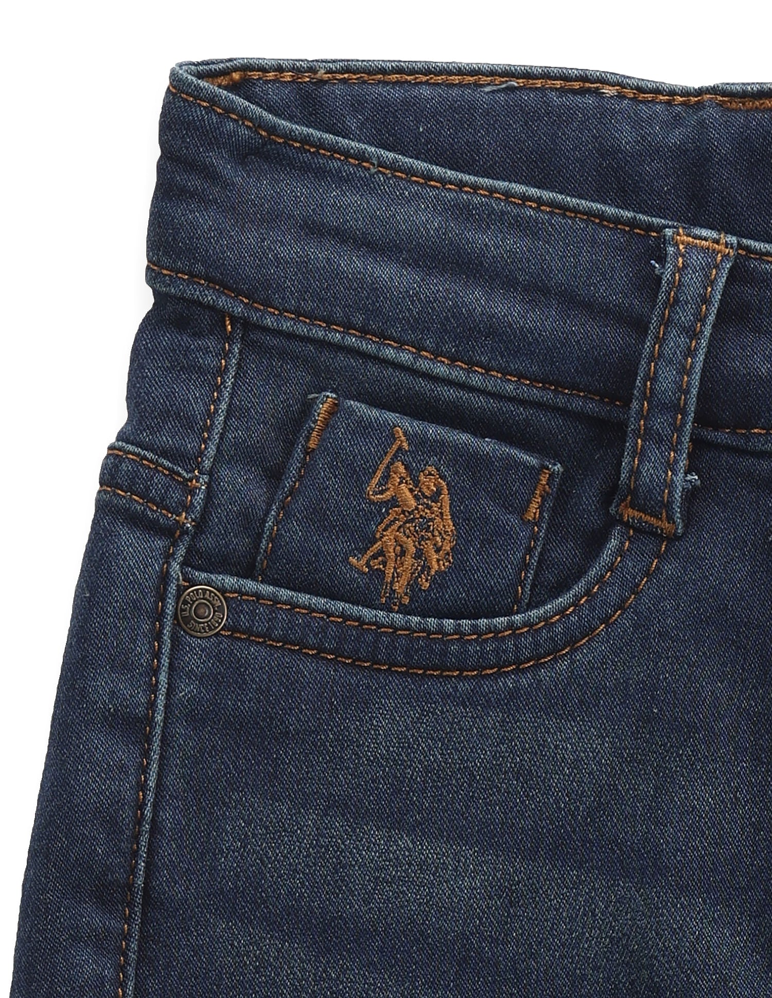 Boys Whiskered Slim Fit Jeans Dark Blue - U.S. POLO ASSN. | Large