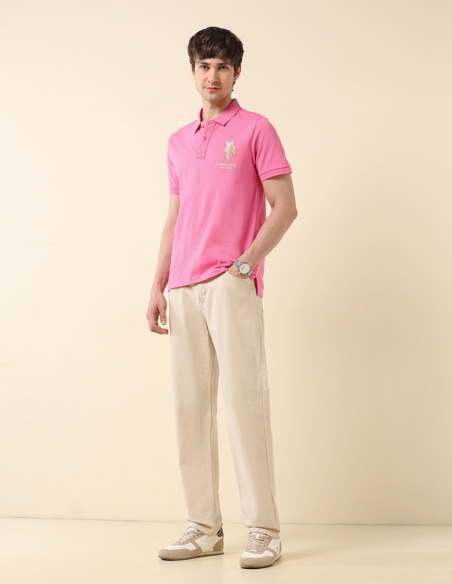 Solid Summer Splash Polo Shirt Pink - U.S. POLO ASSN. | Large