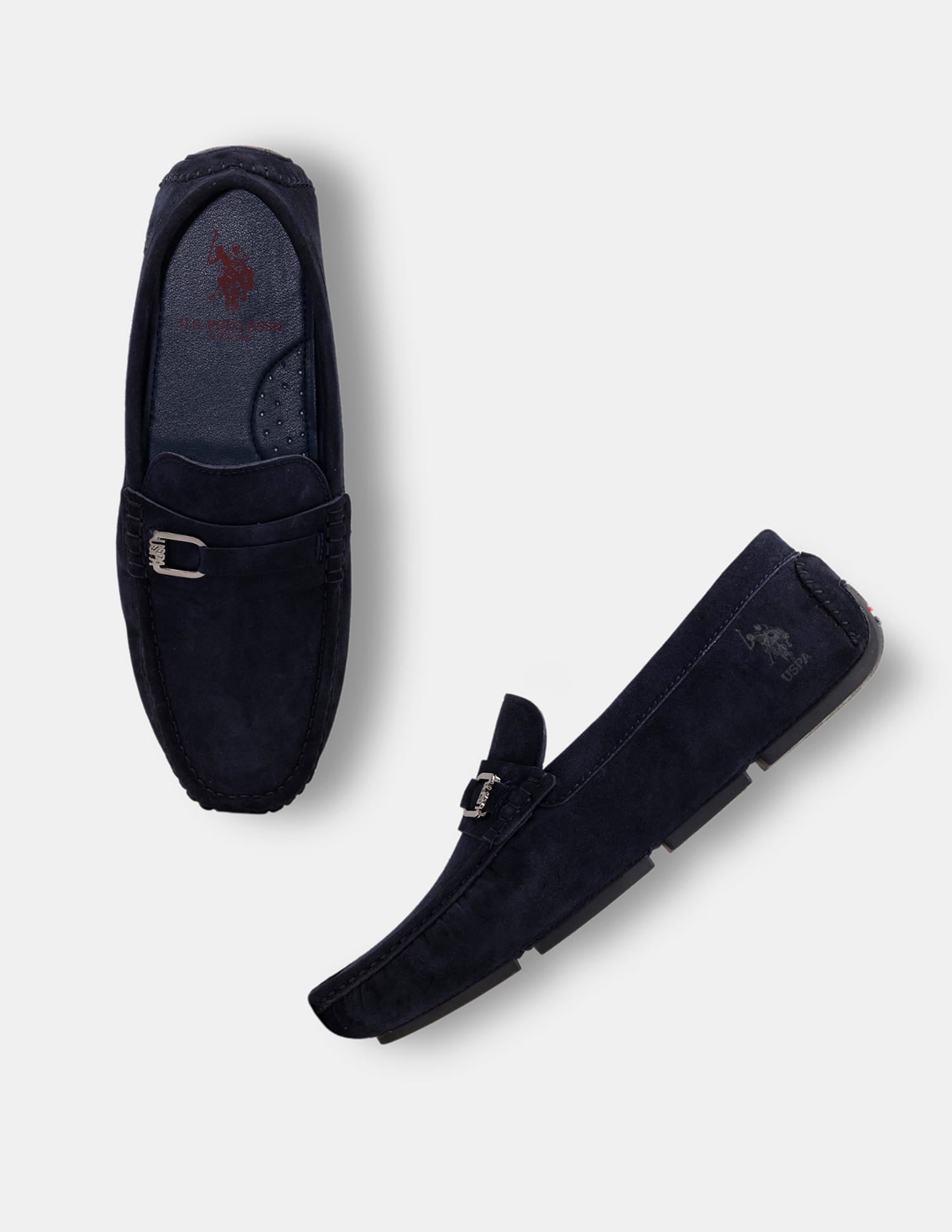 Men Ansel Slip-Ons Suede Loafers Navy - U.S. Polo Assn. India | Large
