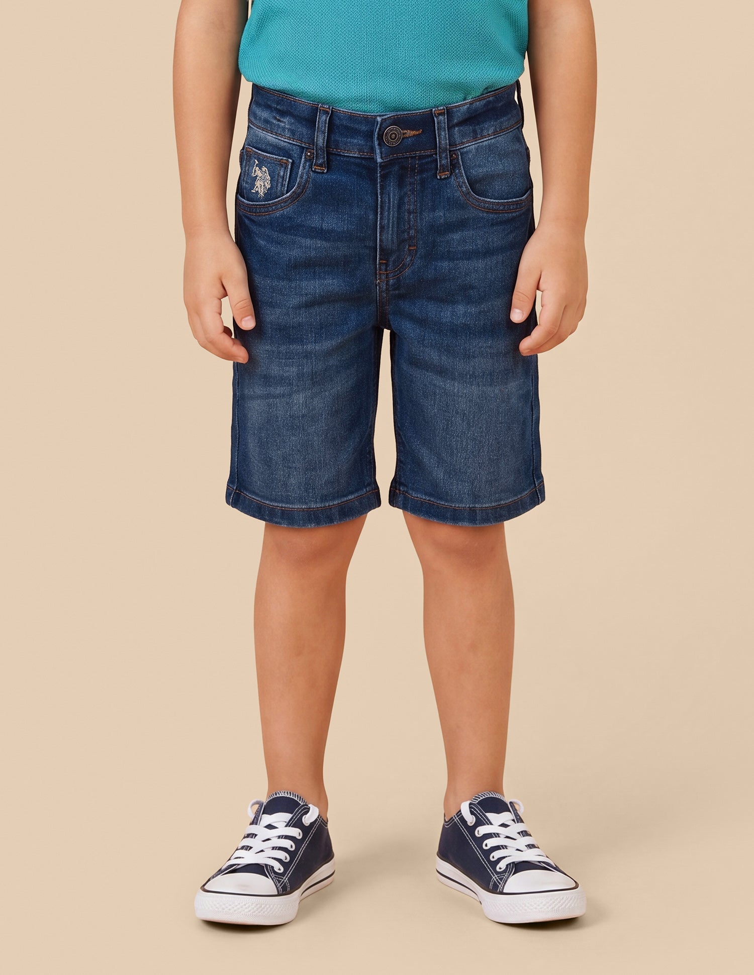 Mid Rise Regular Fit Denim Shorts Dark Blue - U.S. Polo Assn. India | Large
