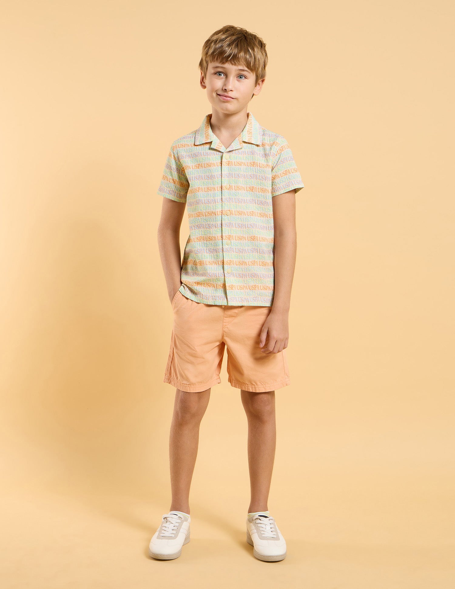 Boys Brand Printed Pure Cotton Shirt Multi - U.S. POLO ASSN. | Large