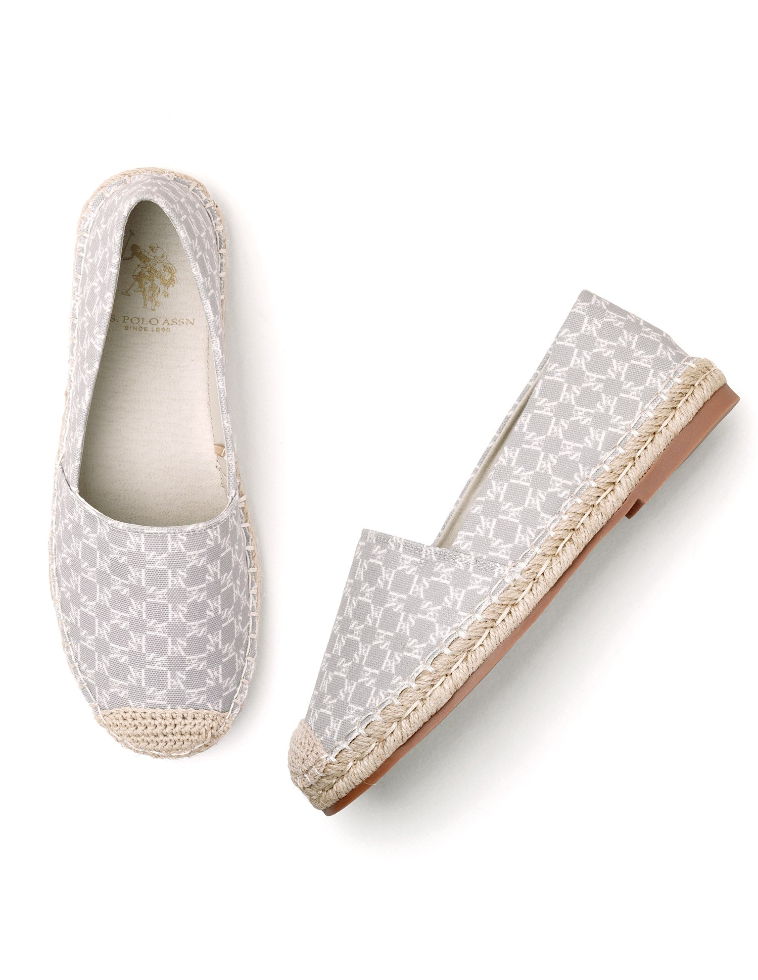 Women Round Toe Brand Print Rosa Sandals Black - U.S. POLO ASSN. | Large