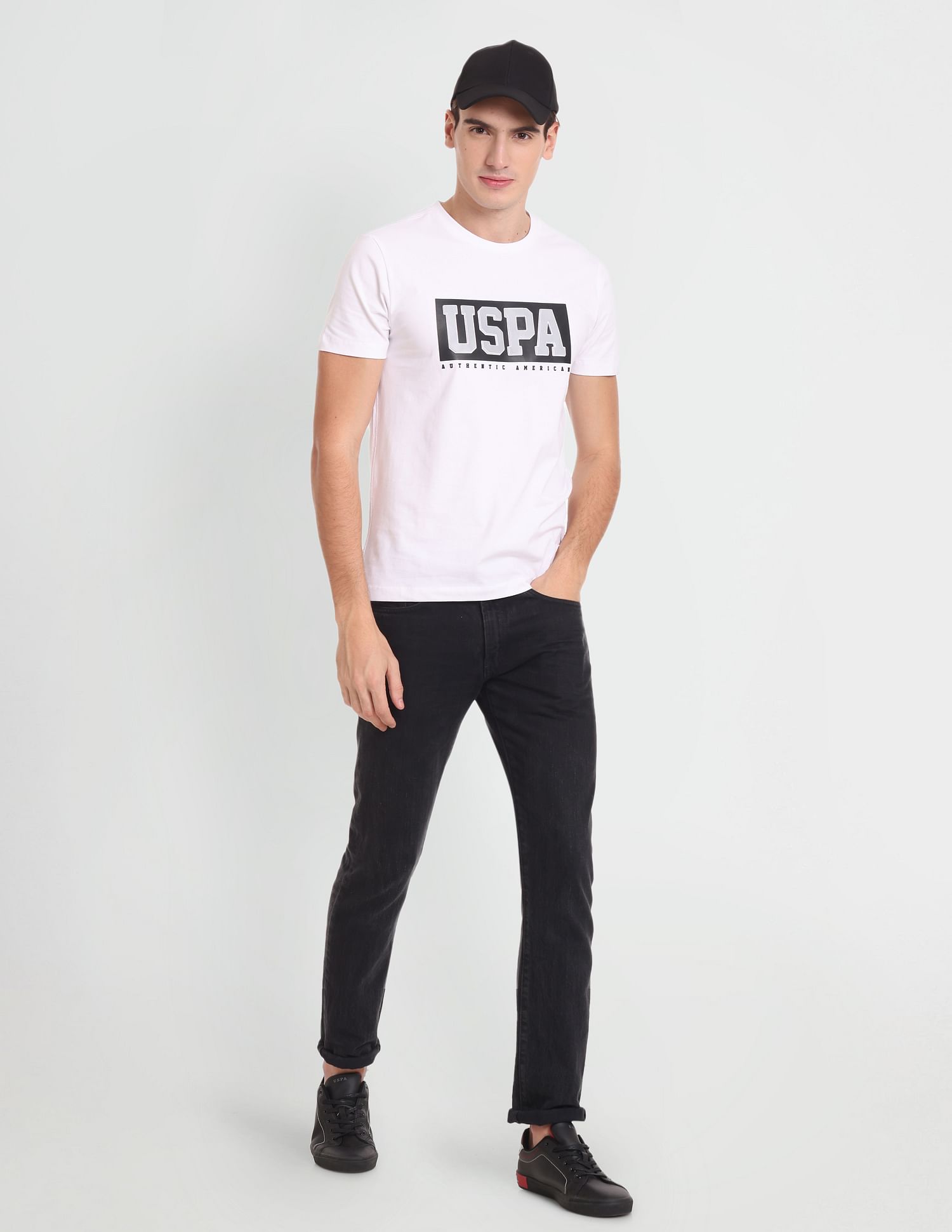 Iconic Embossed T-Shirt White - U.S. Polo Assn. India | Large