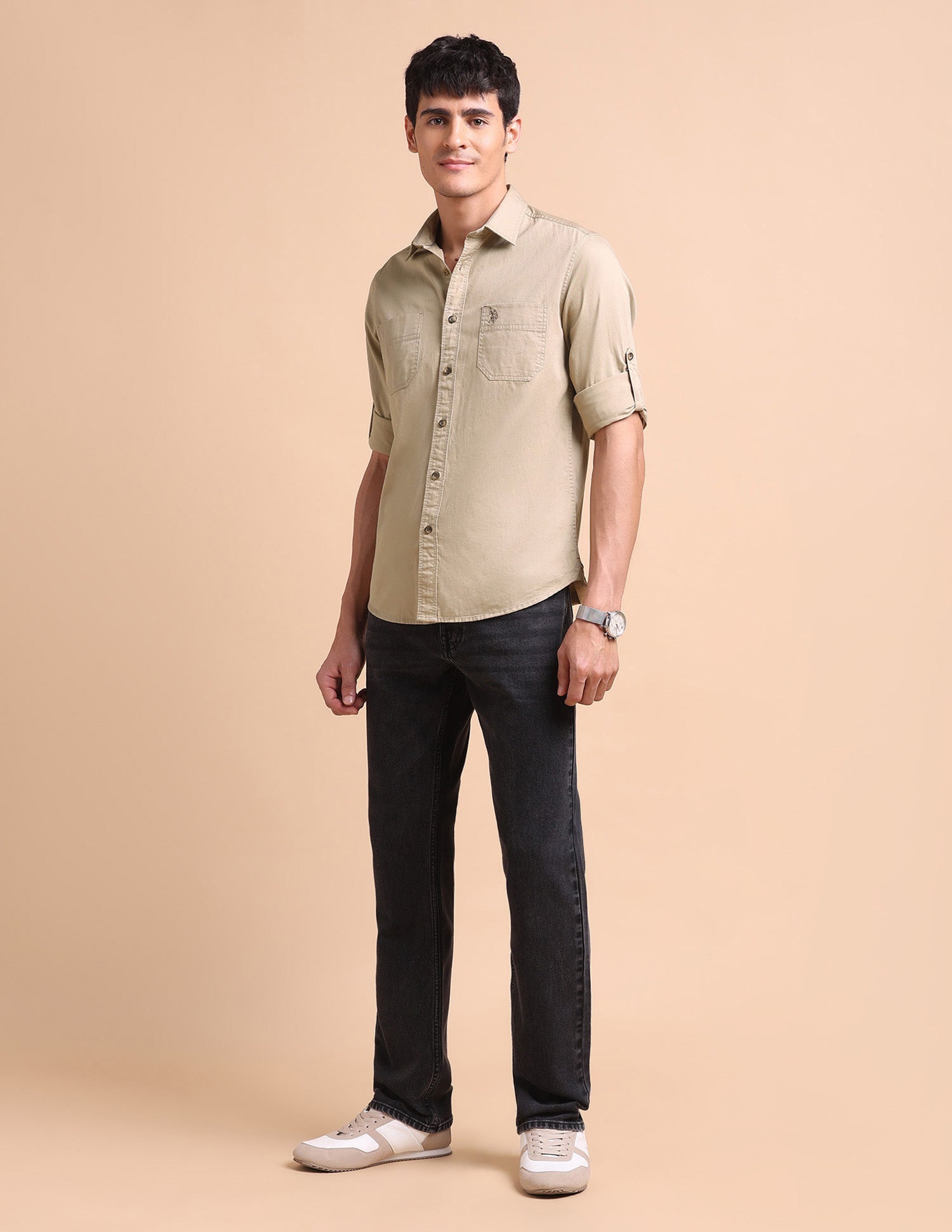 Utility Twill Shirt Light Khaki - U.S. POLO ASSN. | Large