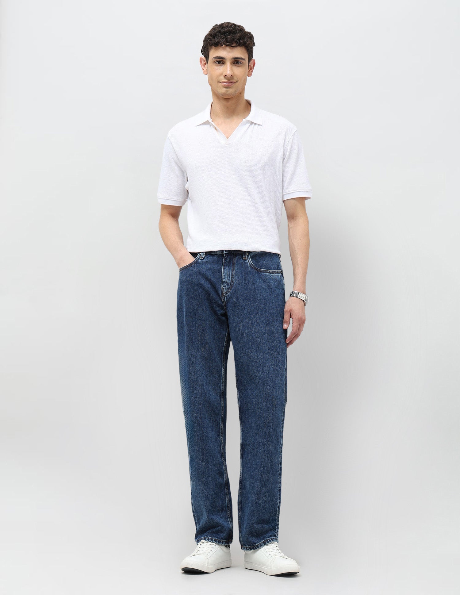 Shawn Relaxed Fit Blue Jeans Mid Wash - U.S. POLO ASSN. | Large