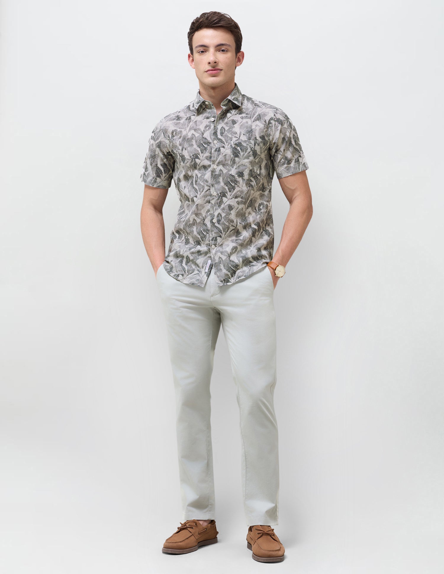 Tropical Printed Regular Fit Shirt Dark Grey - U.S. Polo Assn. India | Large