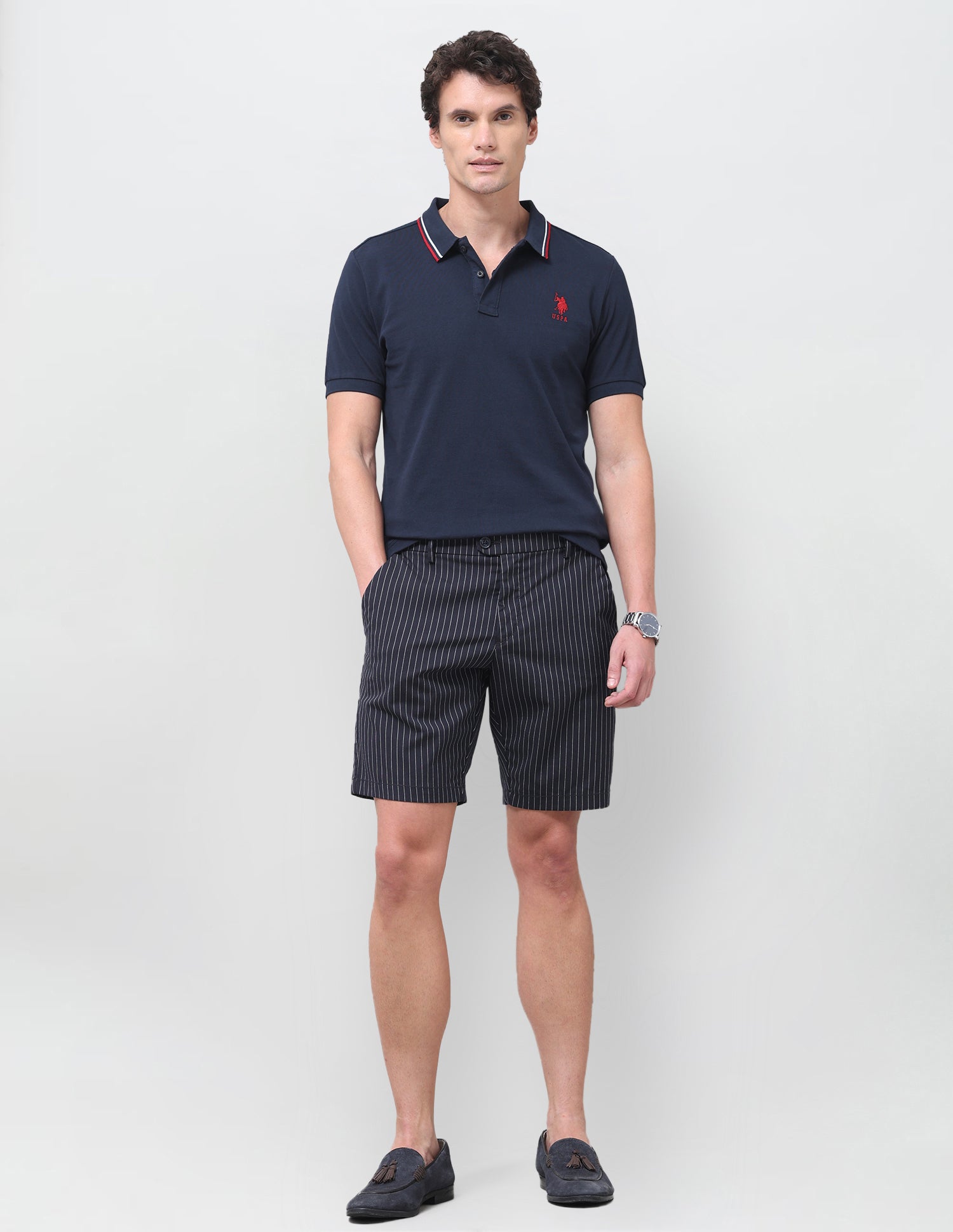 Solid Regular Fit Polo Shirt Navy - U.S. Polo Assn. India | Large