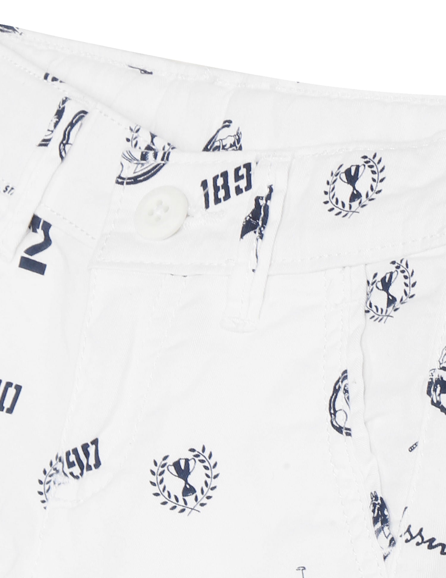 Mid Rise Brand Print Shorts White - U.S. POLO ASSN. | Large