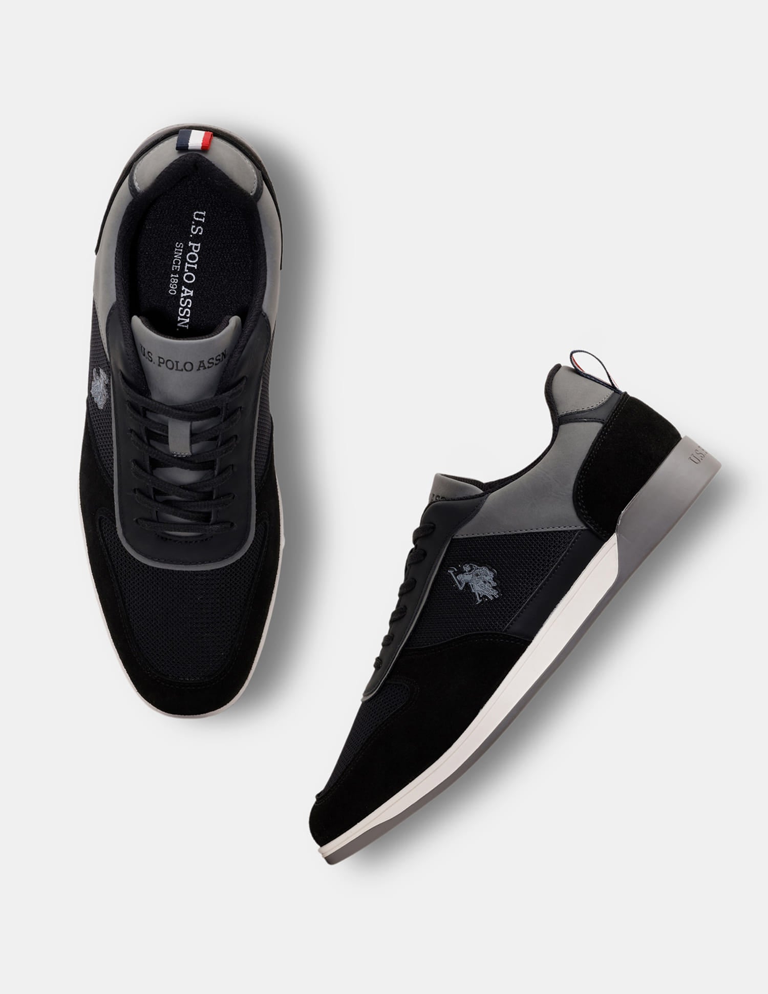 Men Ignacio Colourblocked Smart Sneakers Black - U.S. Polo Assn. India | Large