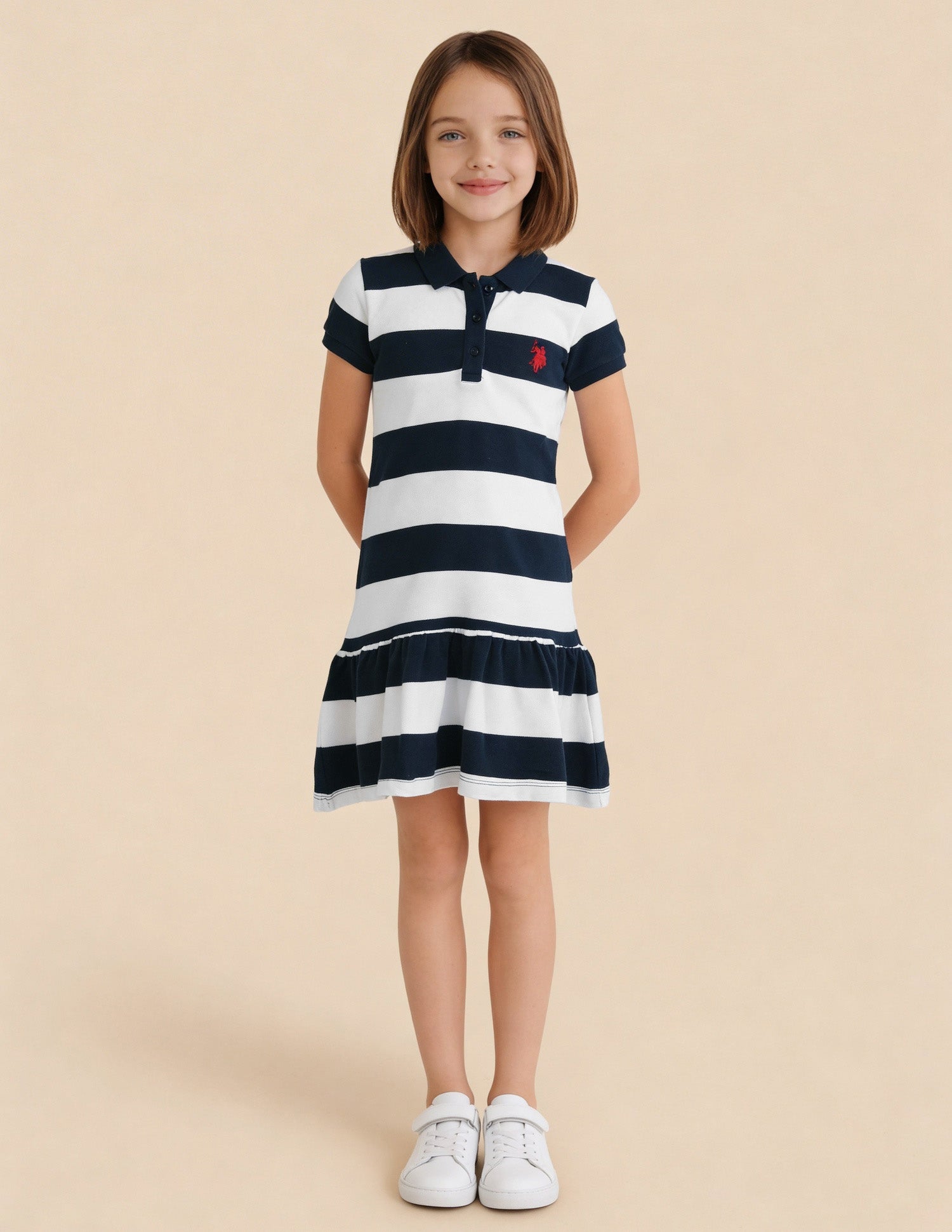 Horizontal Striped A-Line Dress Navy - U.S. Polo Assn. India | Large