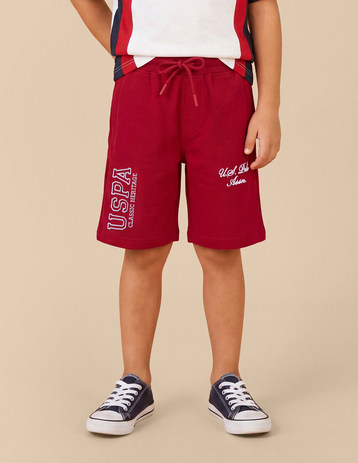 Brand Embroidered Regular Fit Shorts Red - U.S. Polo Assn. India | Large