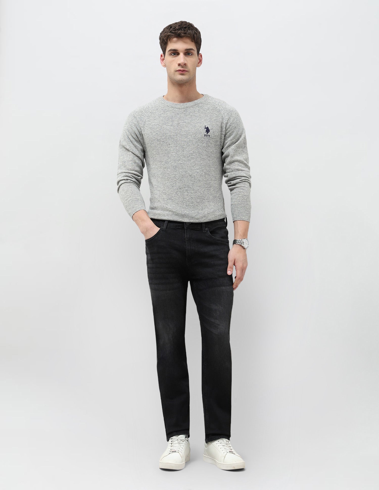 Harold Slim Straight Fit Black Jeans Black - U.S. POLO ASSN. | Large