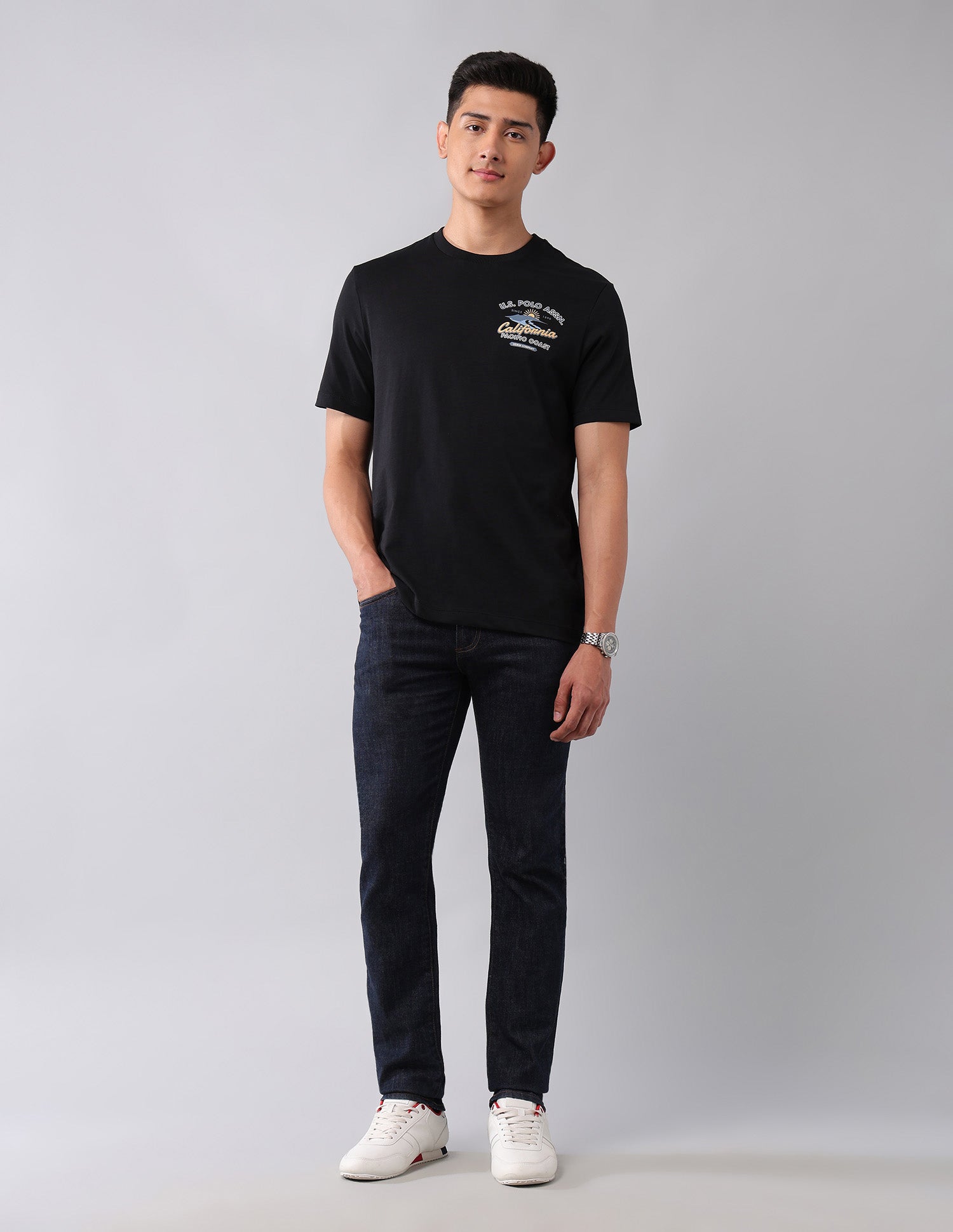 Brand Printed Muscle Fit T-Shirt Black - U.S. POLO ASSN. | Large