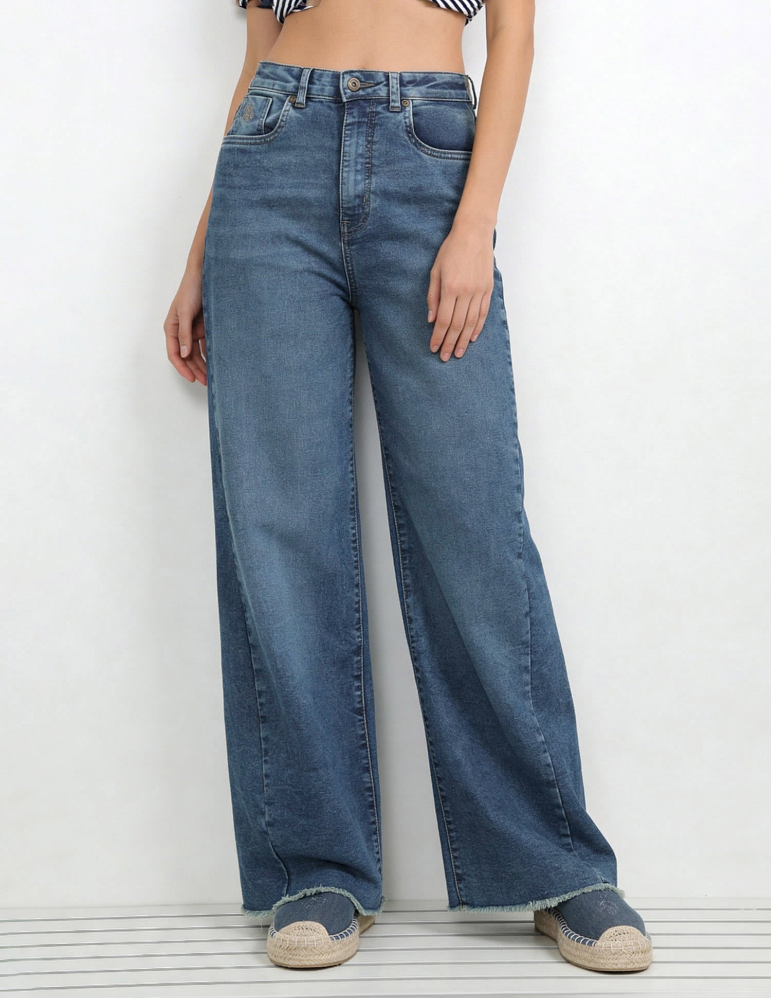 High Rise Baggy Fit Jeans Blue - U.S. Polo Assn. India | Large