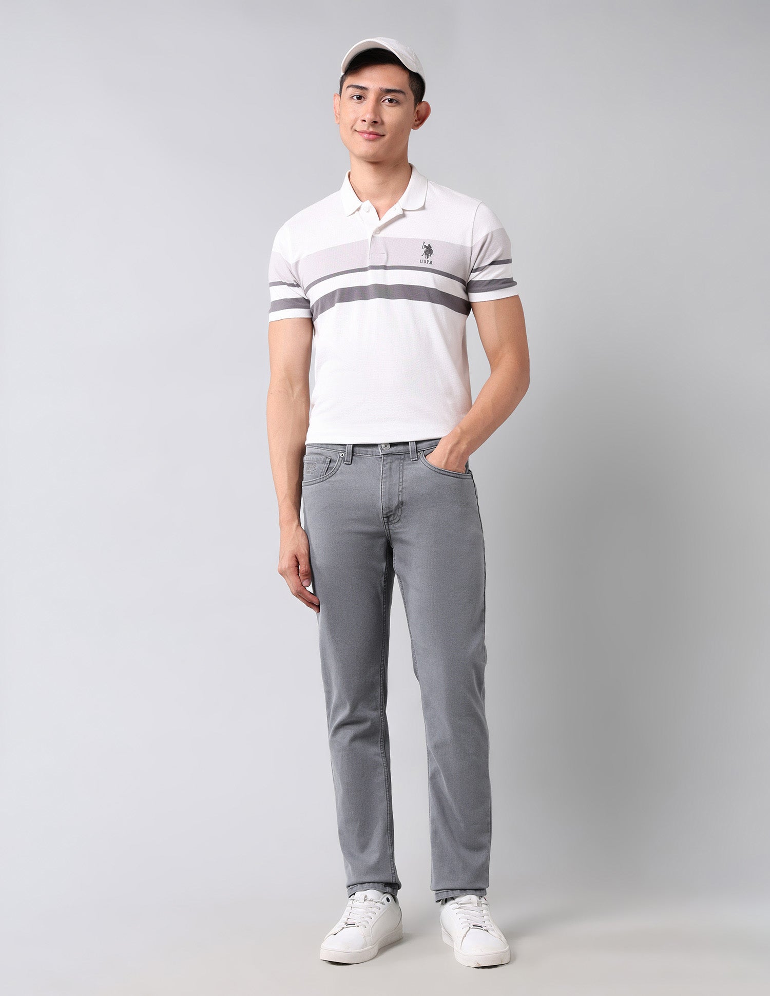 Brandon Slim Tapered Fit Grey Jeans Grey - U.S. POLO ASSN. | Large