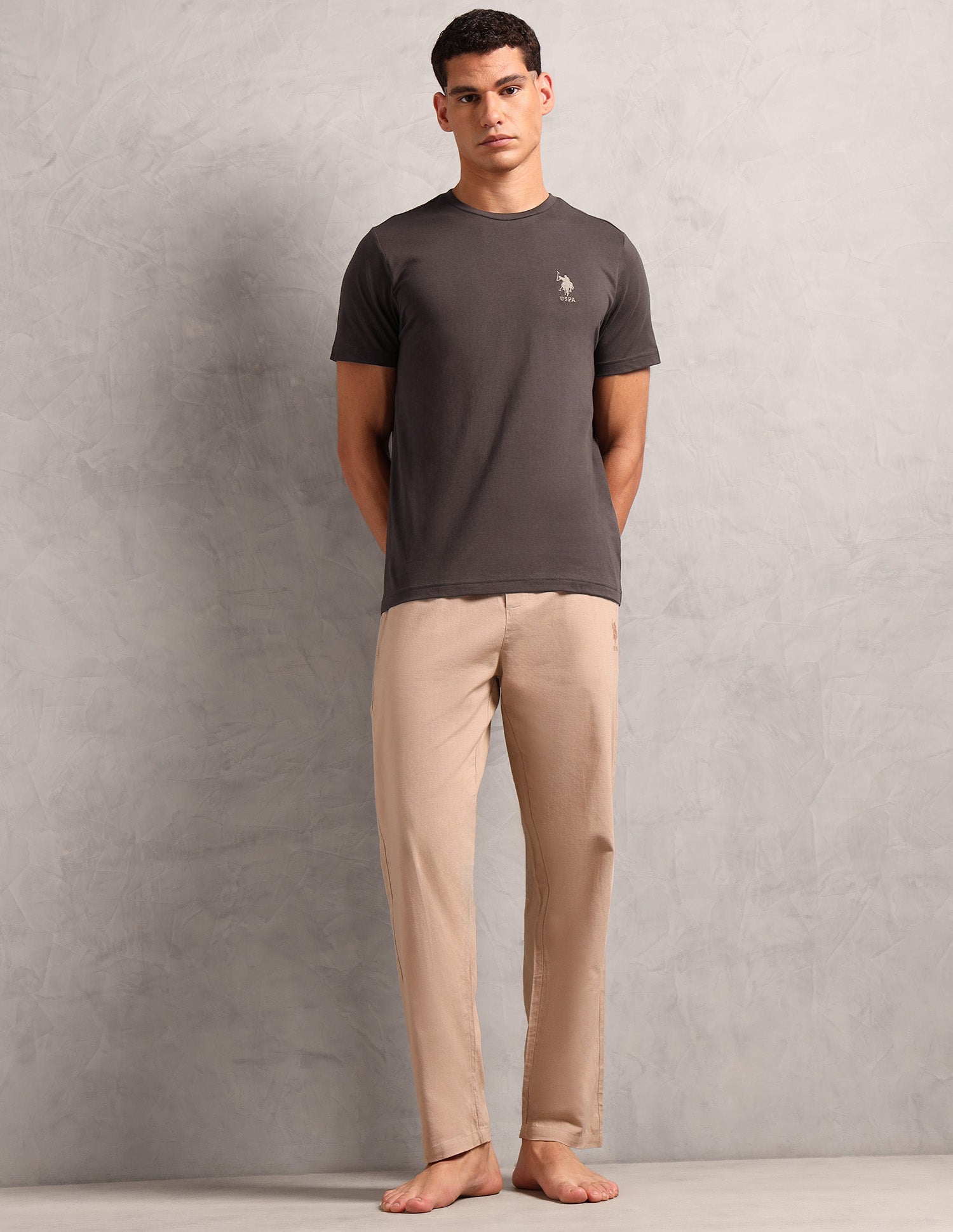 Pure Cotton Comfort Fit I633 Lounge T-Shirt - Pack Of 1 Choco - U.S. POLO ASSN. | Large