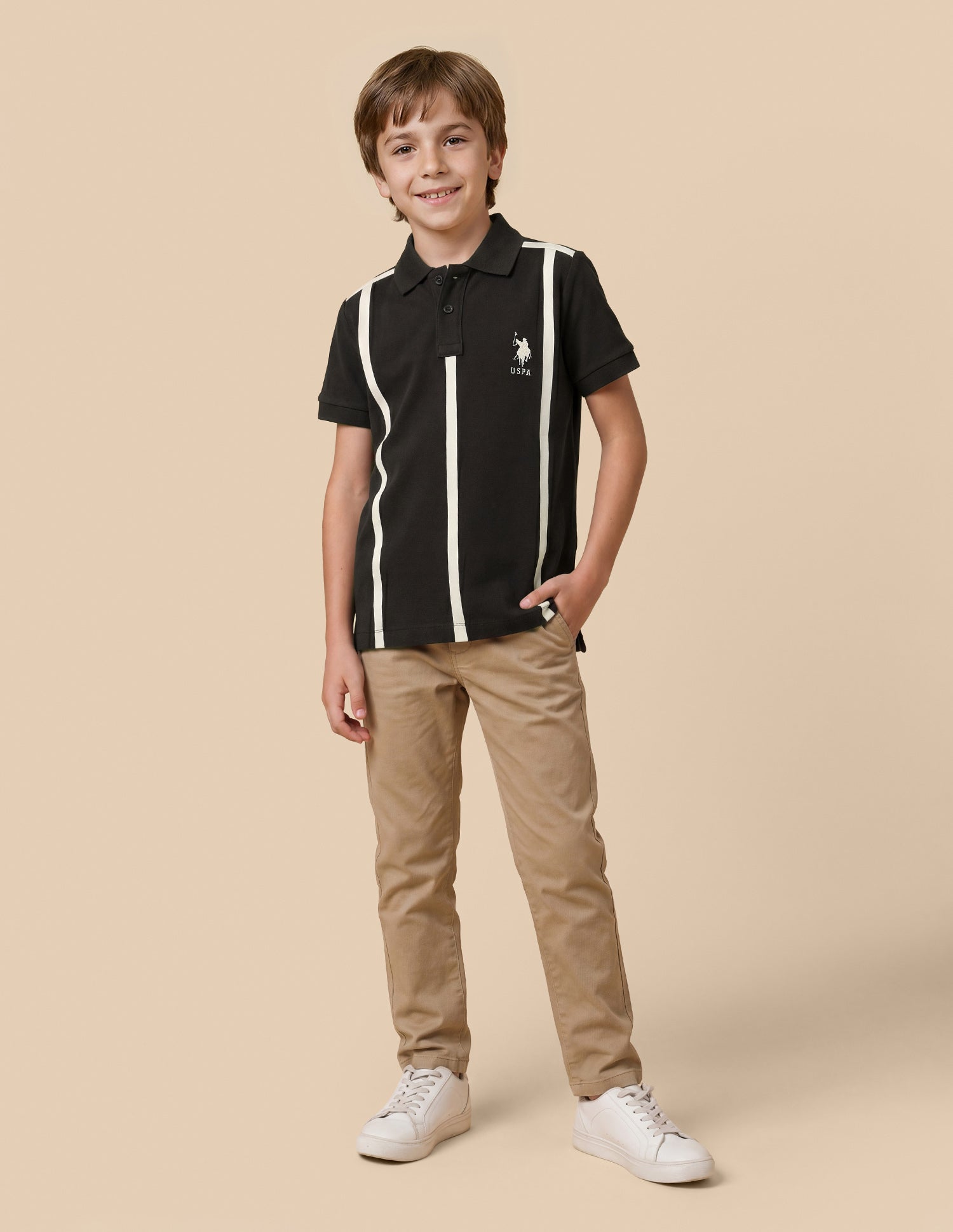 Brand Printed Regular Fit Polo Shirt Brown - U.S. Polo Assn. India | Large