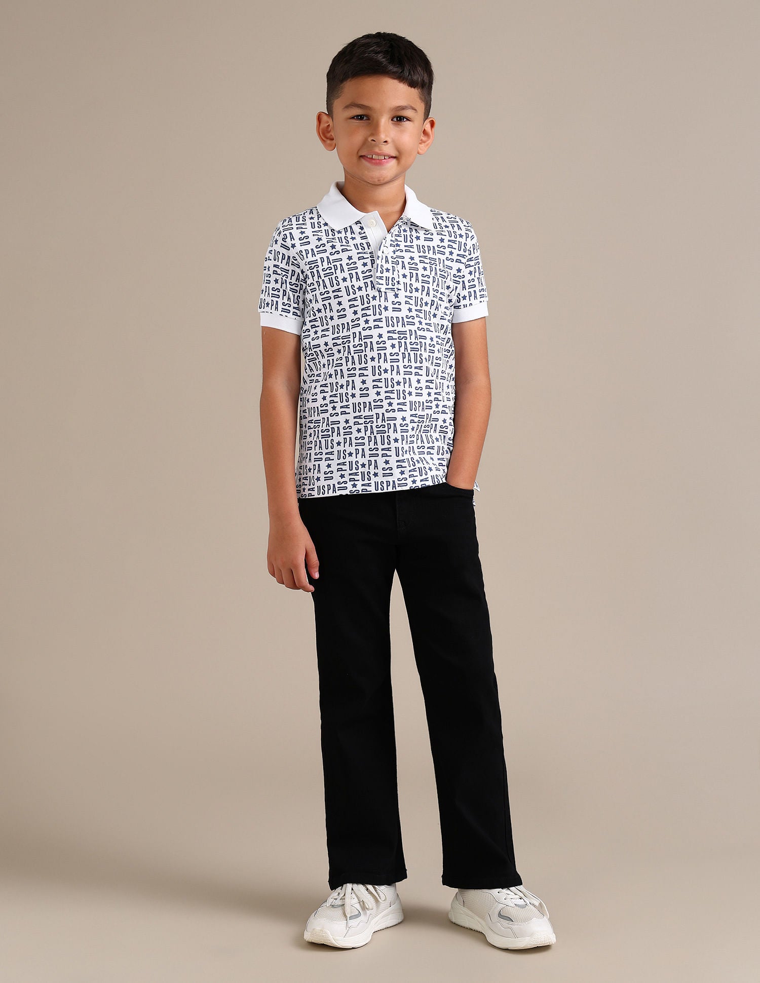 Regular fit Printed Polo Shirt White - U.S. Polo Assn. India | Large