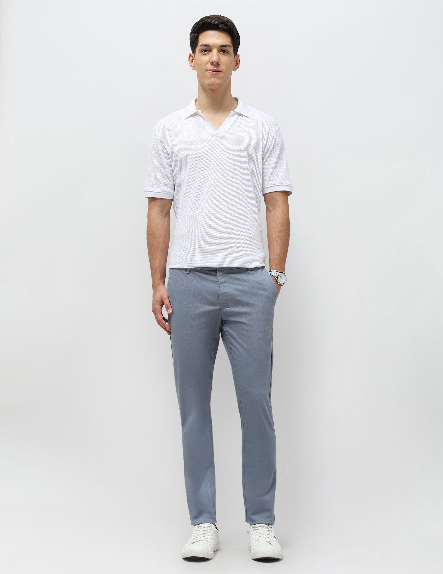 Austin Slim Fit Satin Trousers Blue - U.S. POLO ASSN. | Large