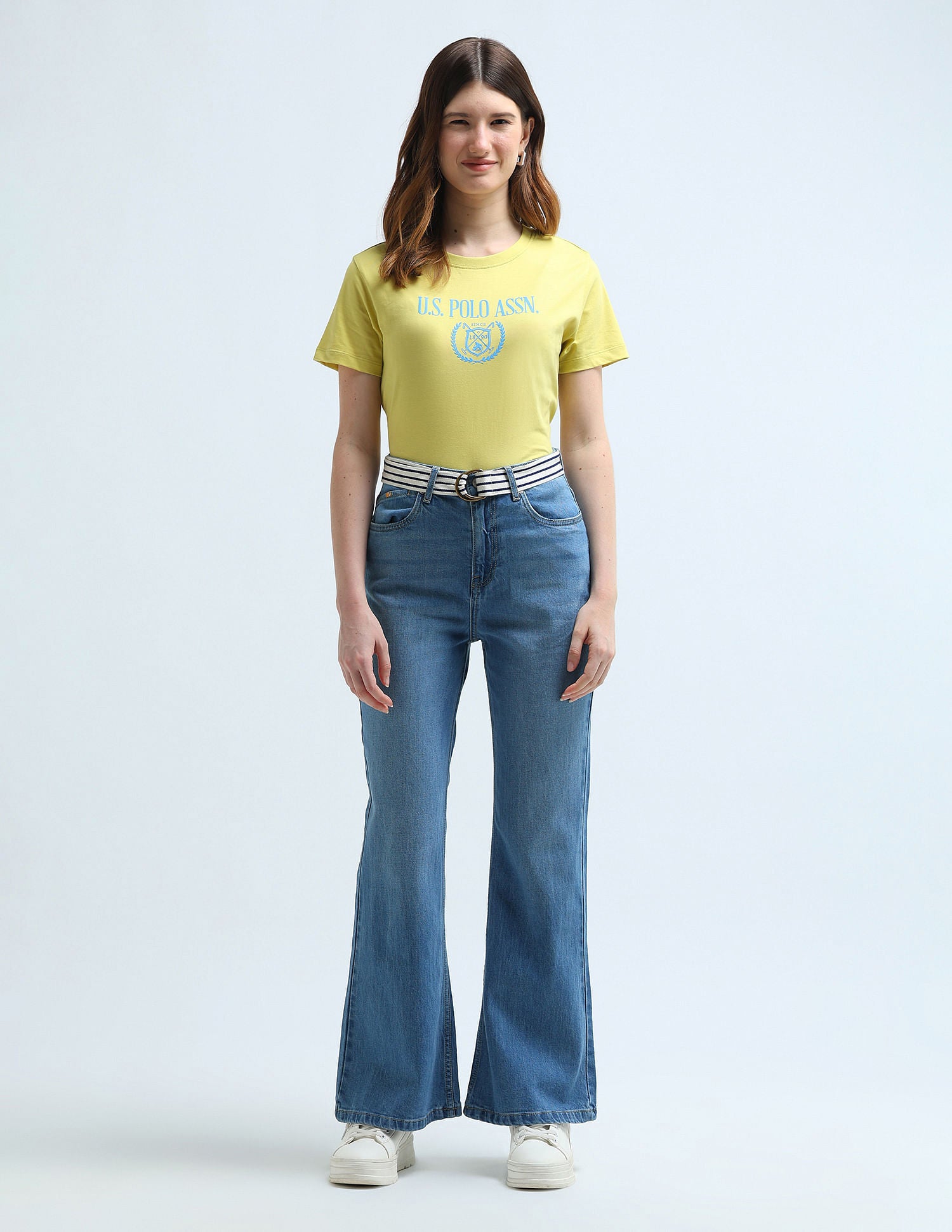 High Rise Extreme Flare Fit Jeans Blue - U.S. POLO ASSN. | Large