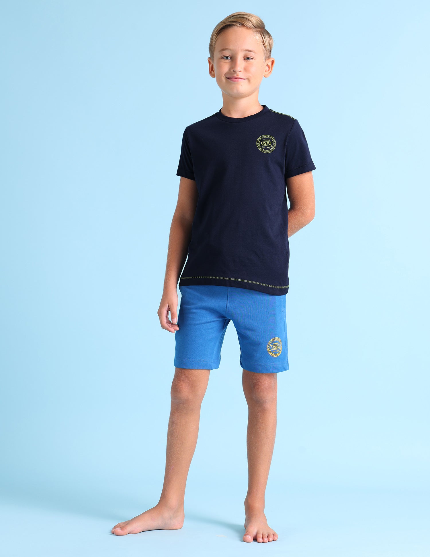 Ribbed Neck Cotton IKEA Lounge T-Shirt - Pack Of 1 Navy - U.S. POLO ASSN. | Large