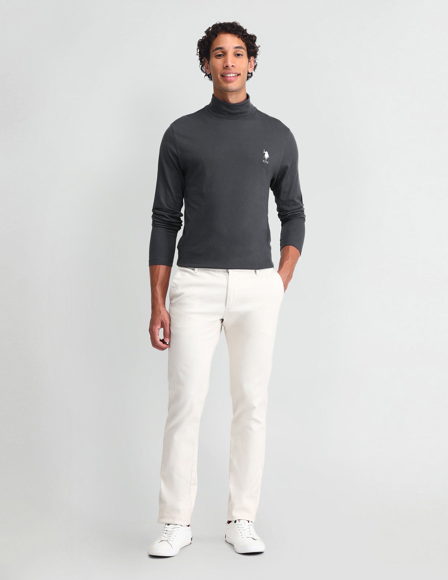 Outdoor Muscle Fit Solid T-Shirt Dark Grey - U.S. POLO ASSN. | Large