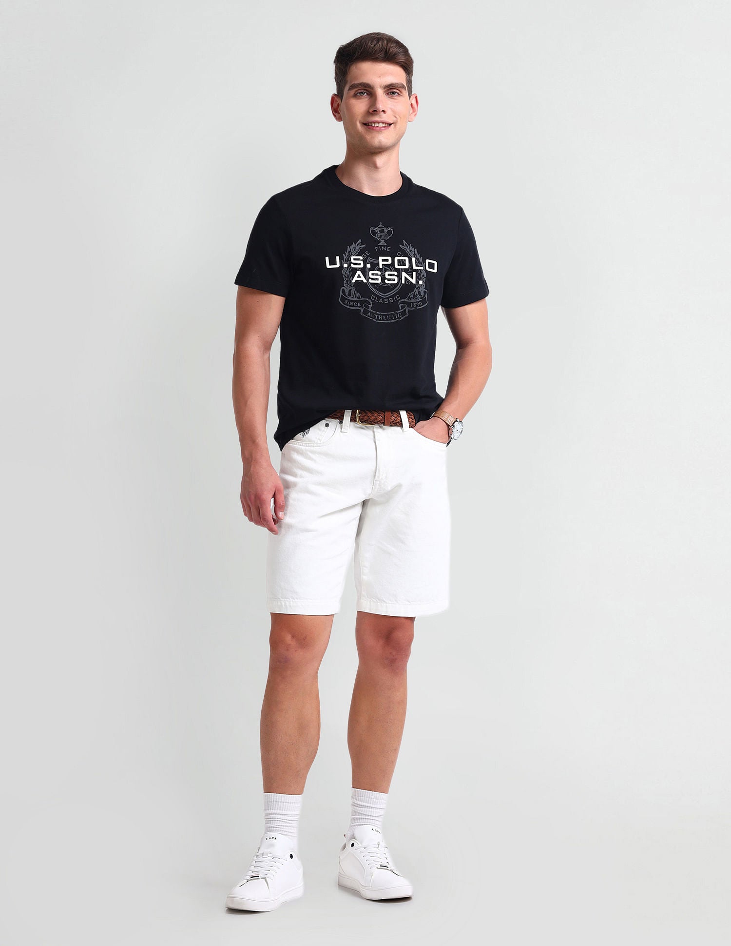 Muscle Fit Brand Print T-Shirt Black - U.S. POLO ASSN. | Large