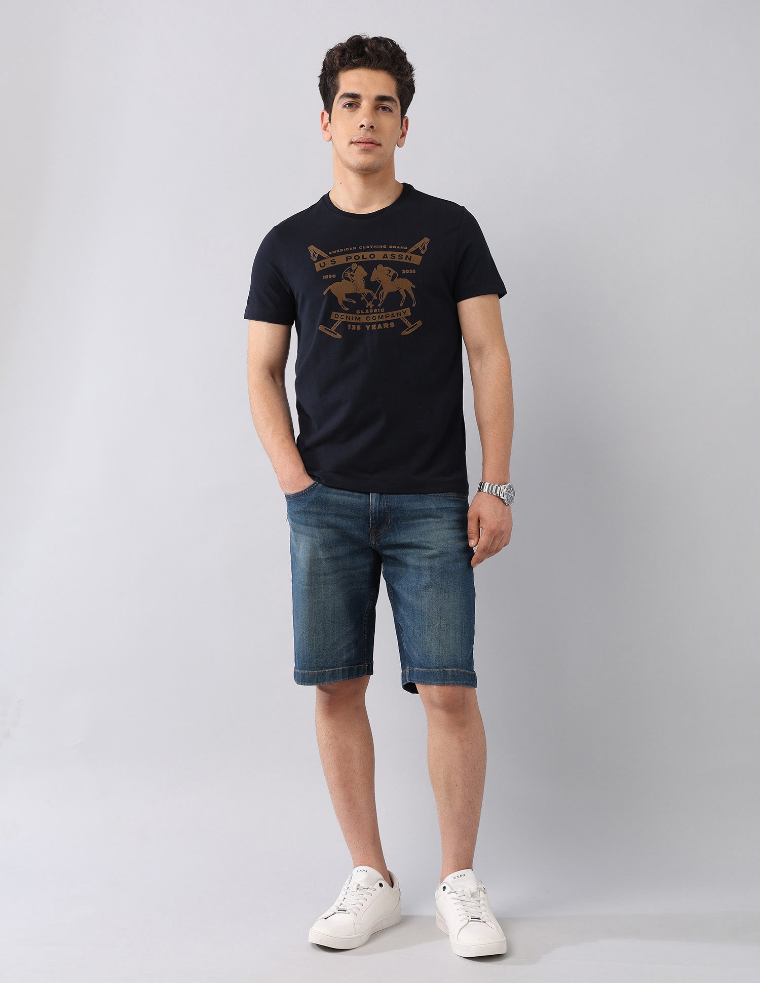 Brand Printed Americana T-Shirt Navy - U.S. Polo Assn. India | Large