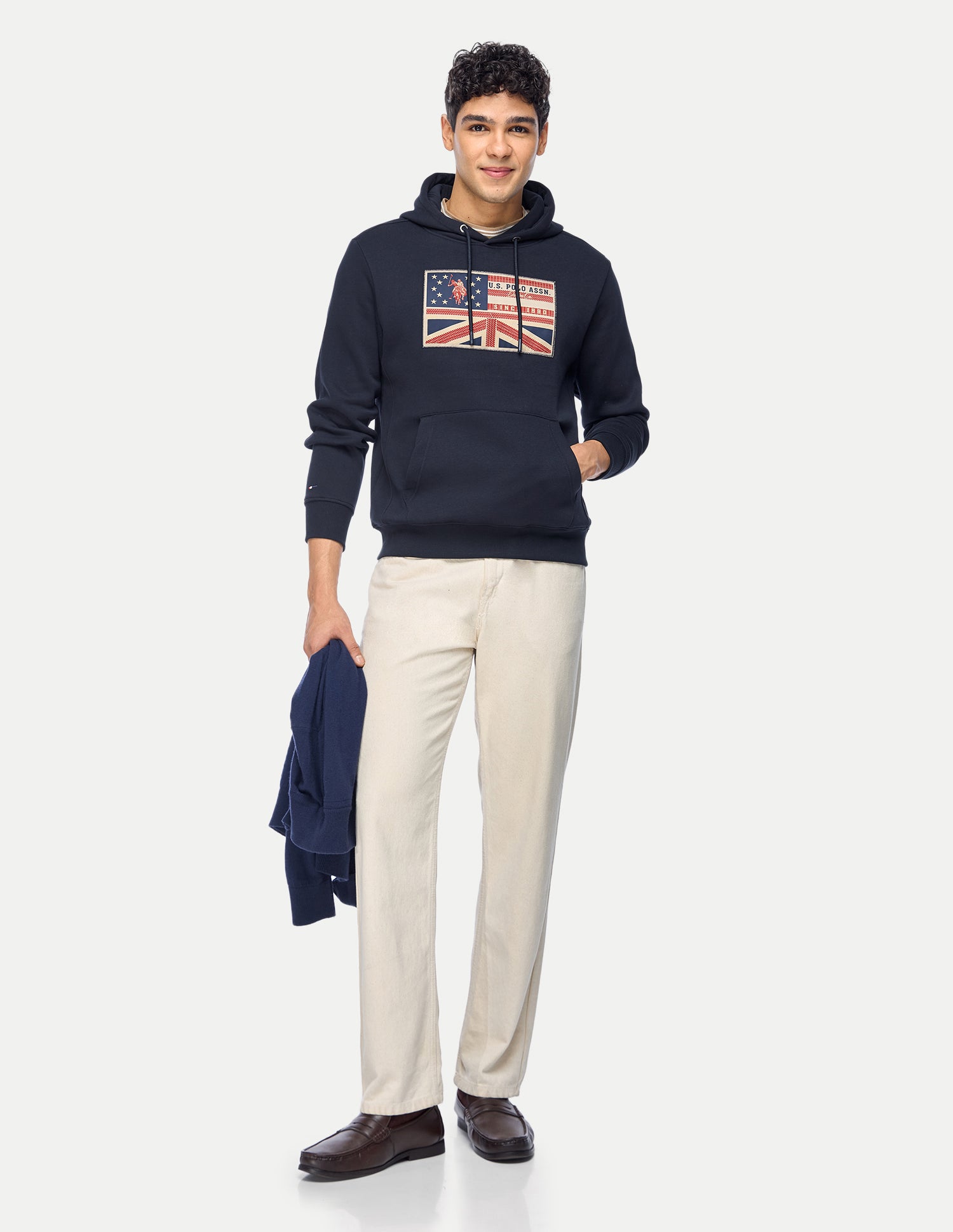 Graphic Brand Printed Regular Fit Sweatshirt Navy - U.S. Polo Assn. India | Large