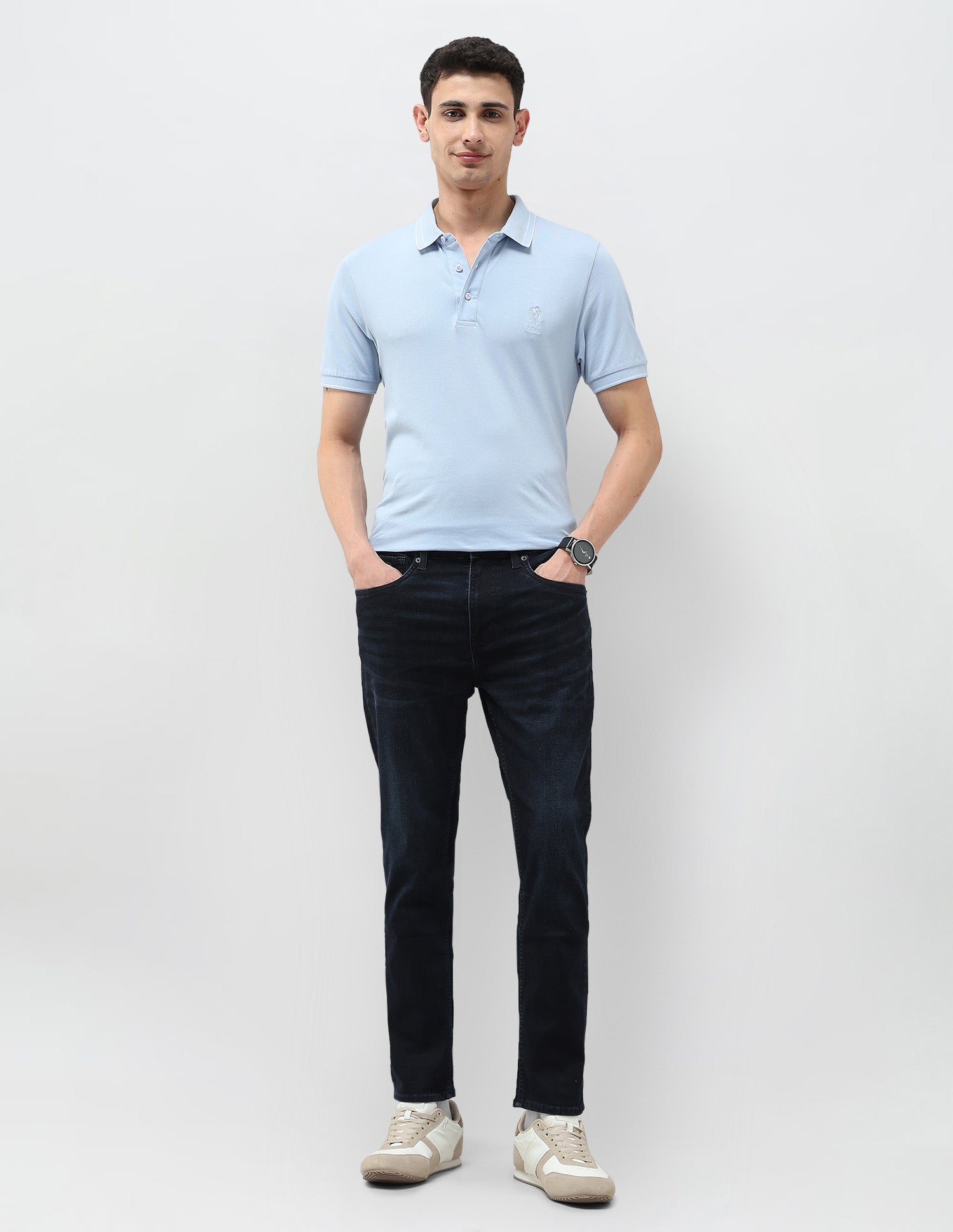 Cole Comfort Cropped Fit Blue Jeans Dark Indigo - U.S. POLO ASSN. | Large