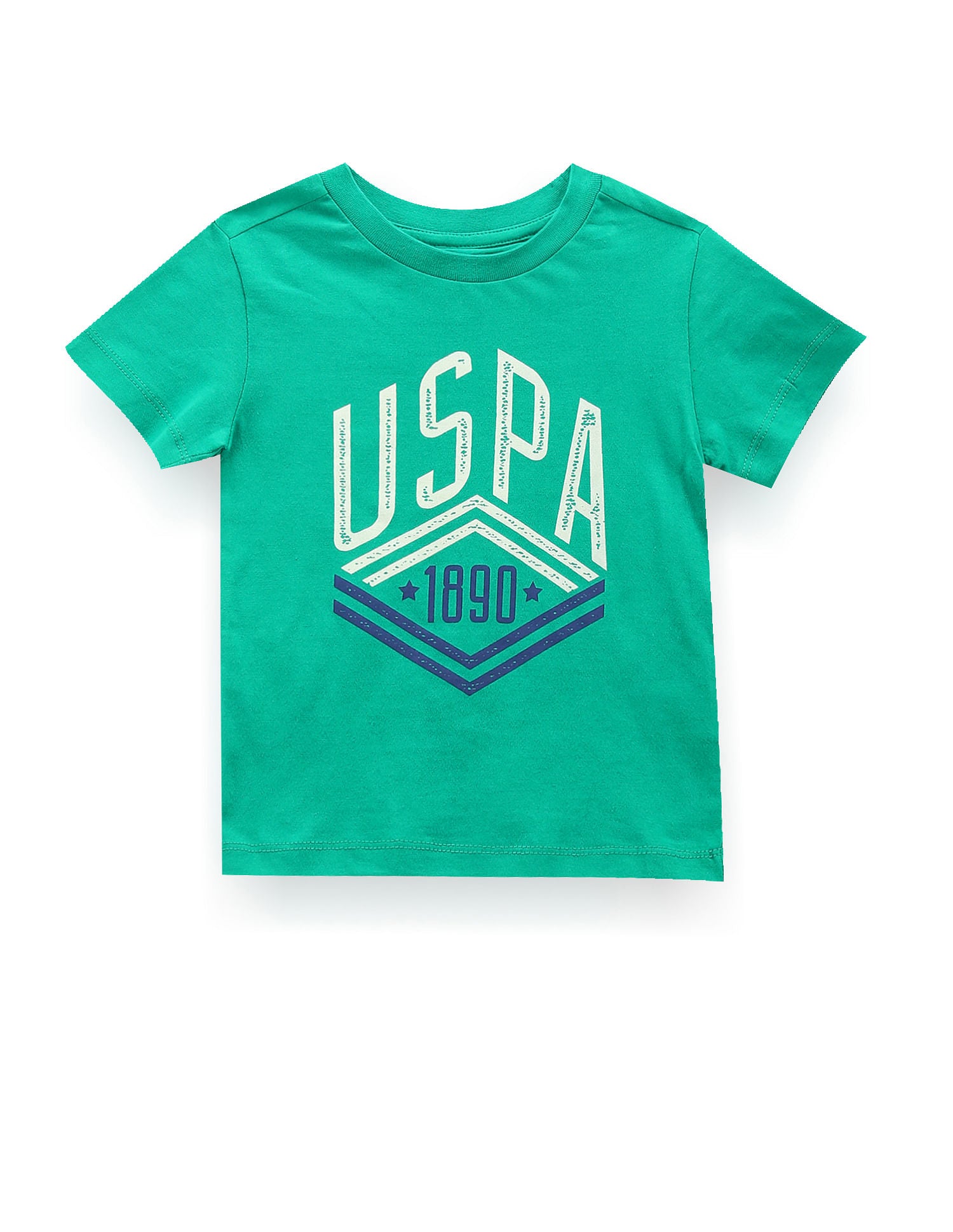 Boys Pure Cotton T-Shirt - Pack Of 2 Green and Navy - U.S. POLO ASSN. | Large
