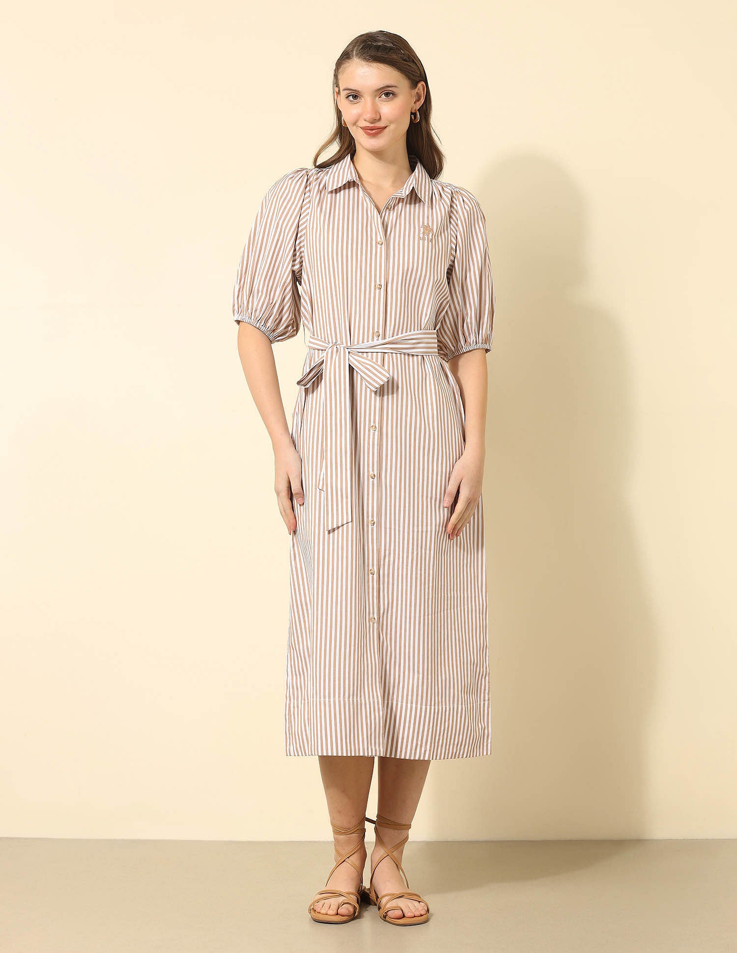 A Line Shirt Dress Brown - U.S. Polo Assn. India | Large