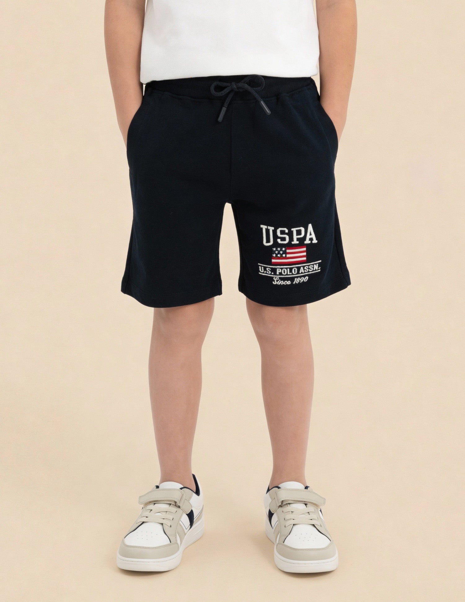Boys Brand Printed Regular Fit Shorts Navy - U.S. Polo Assn. India | Large