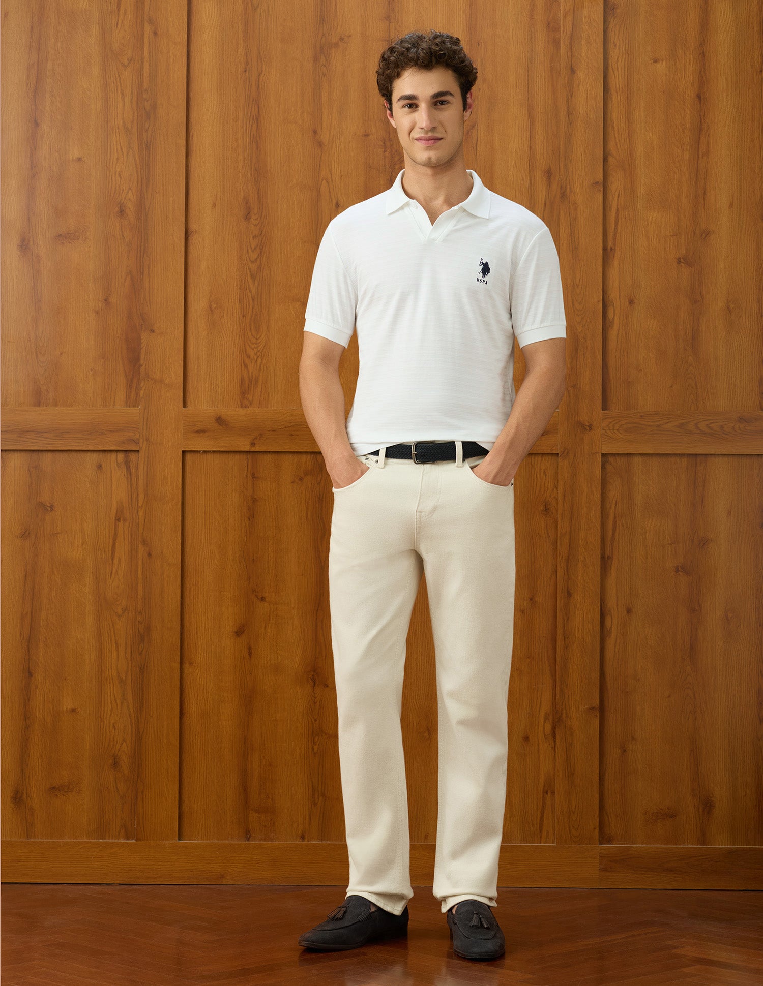 Slim Fit Elvenado Polo Shirt White - U.S. Polo Assn. India | Large