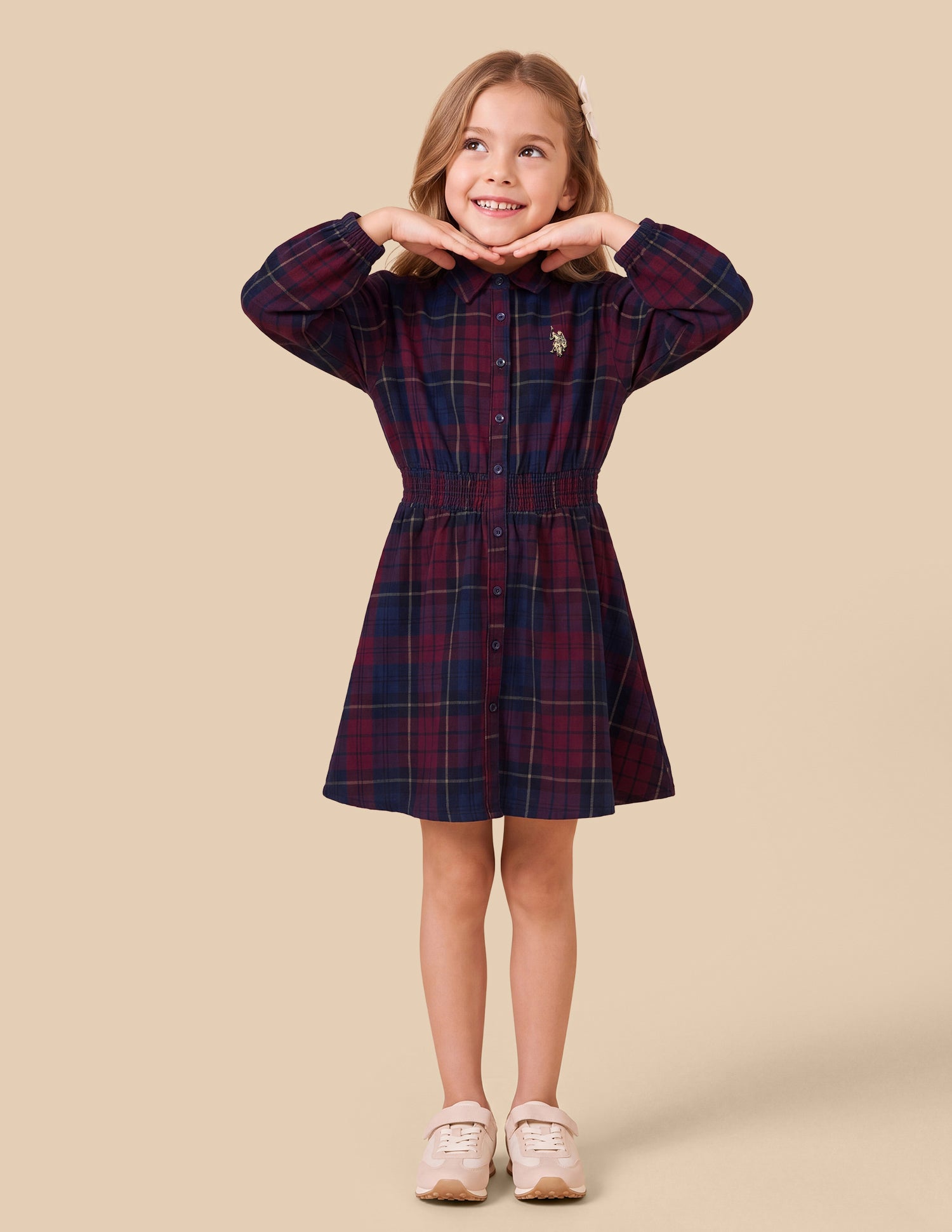 Corduroy Checked Shirt Dress Red - U.S. Polo Assn. India | Large