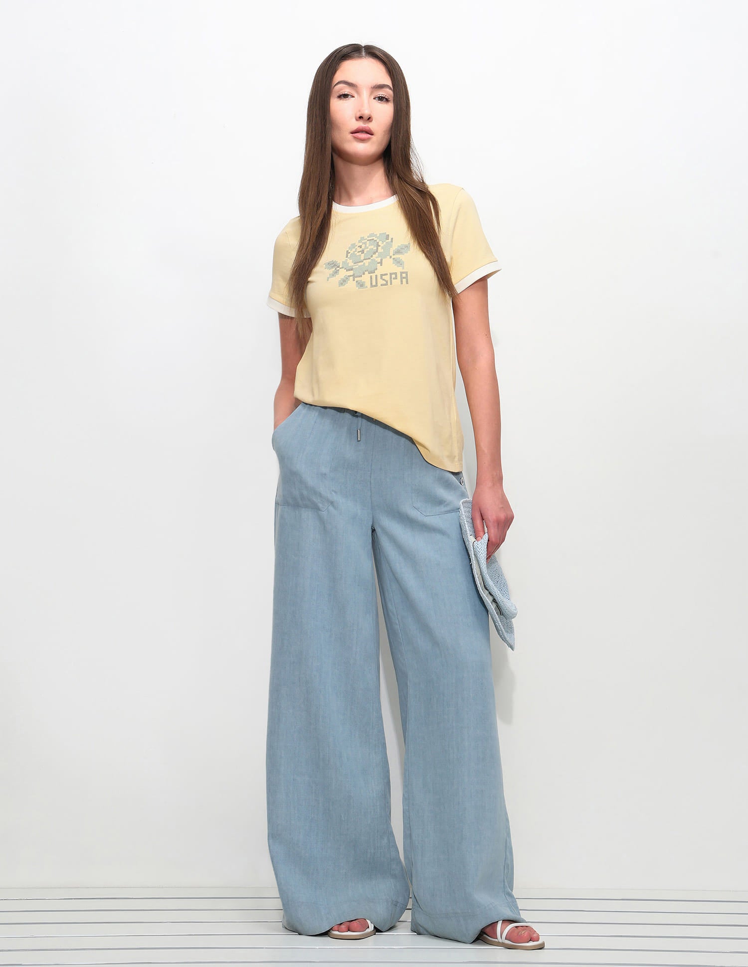 Regular Fit Floral Printed T-Shirt Light Yellow - U.S. Polo Assn. India | Large