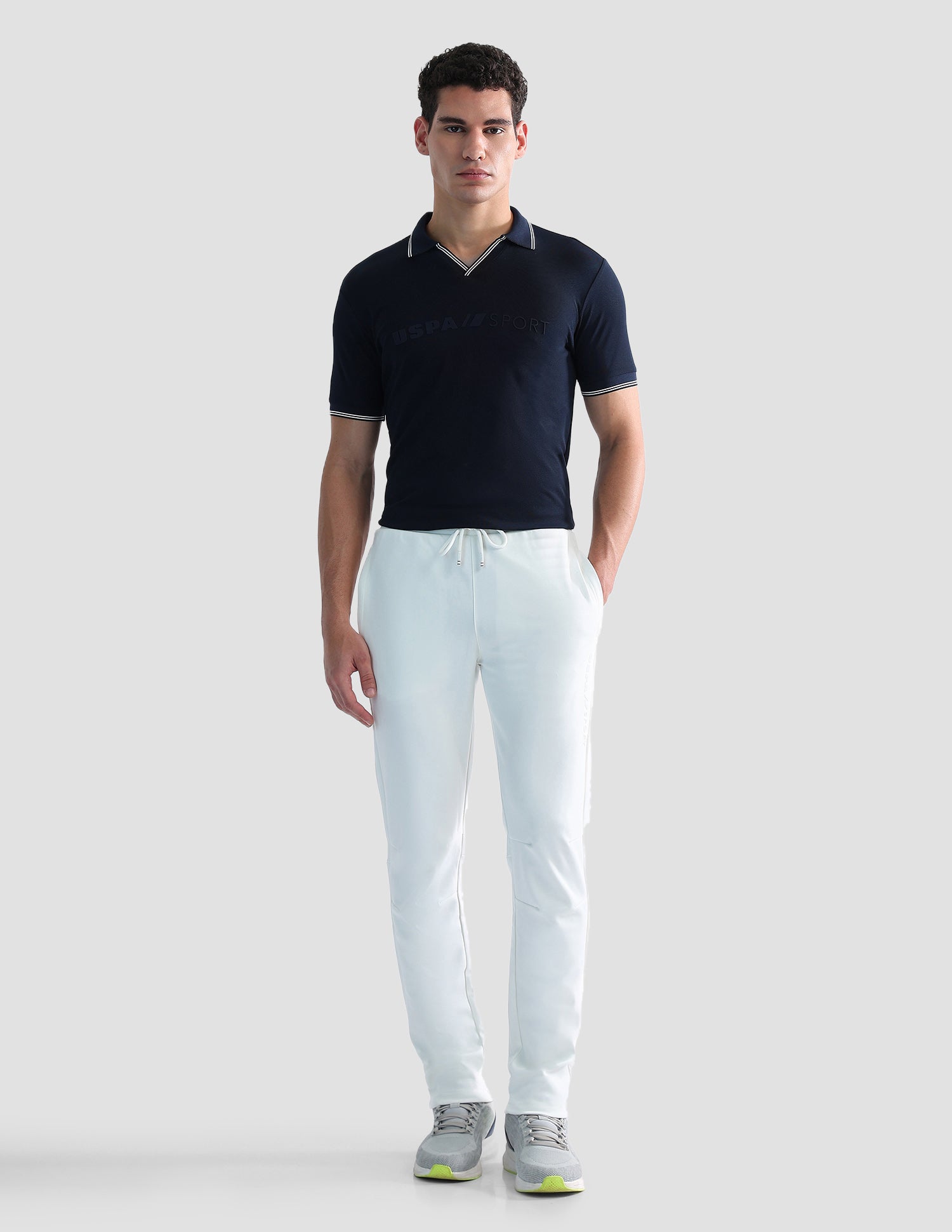 Brand Embossed Regular Fit Active Polo Shirt Navy - U.S. POLO ASSN. | Large