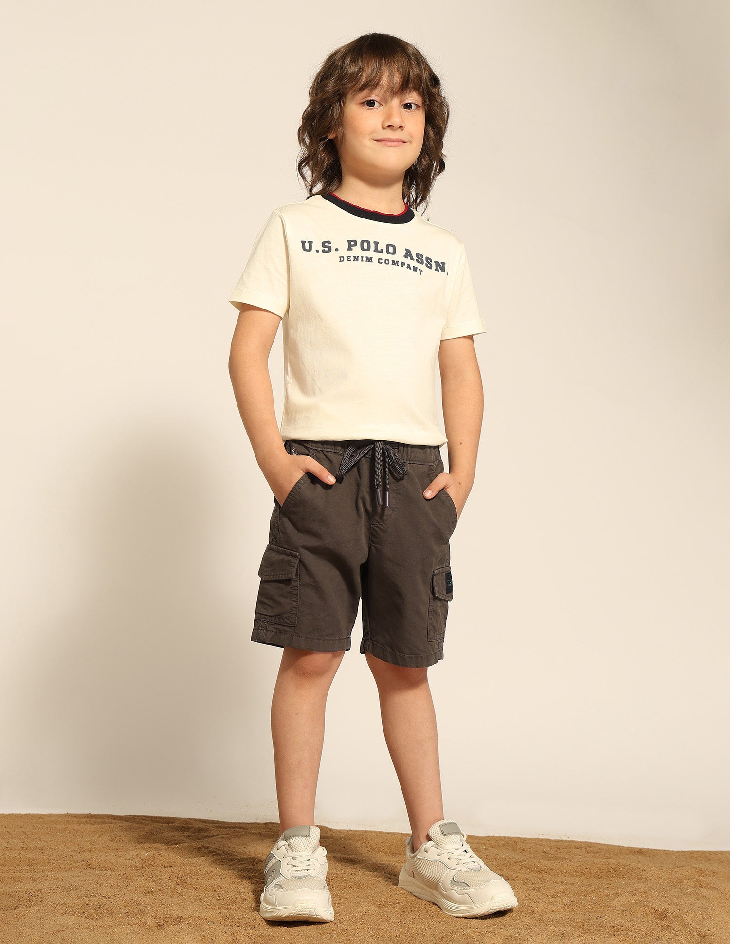 Boys Twill Cargo Shorts Brown - U.S. POLO ASSN. | Large